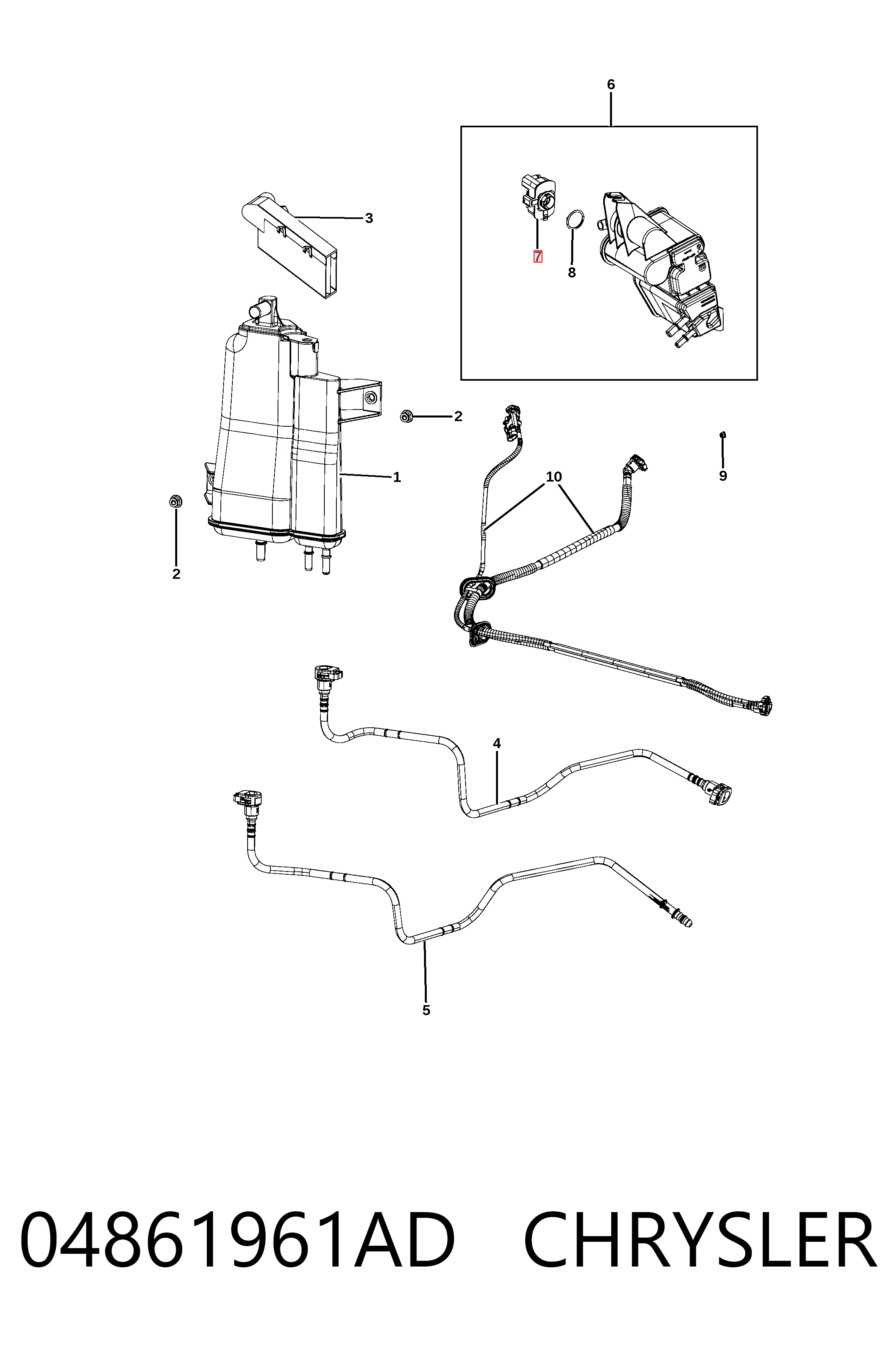 Купить K04861961AB Fiat/Alfa/Lancia Клапан вентиляции бензобака