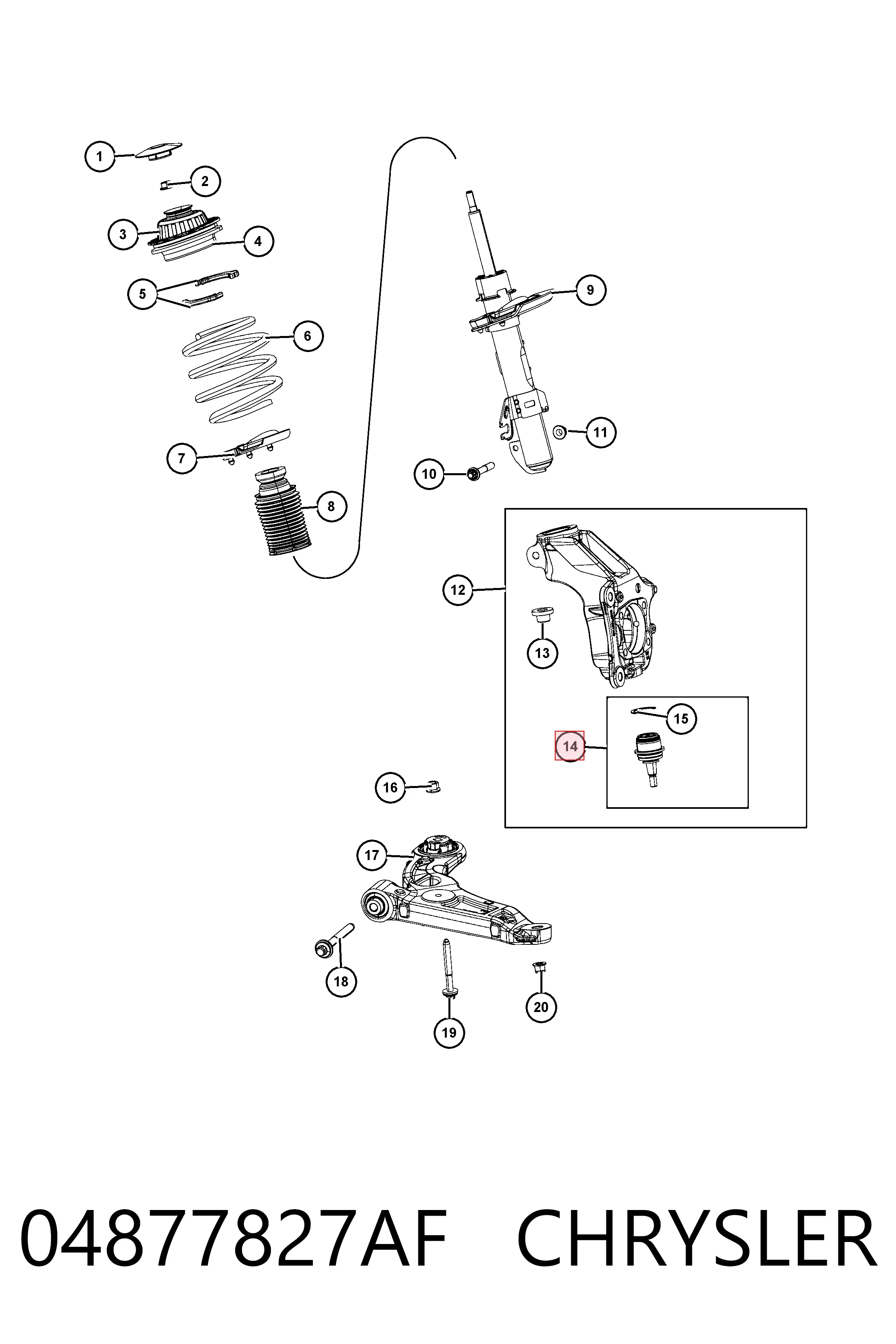  Нижняя шаровая опора Jeep Cherokee 