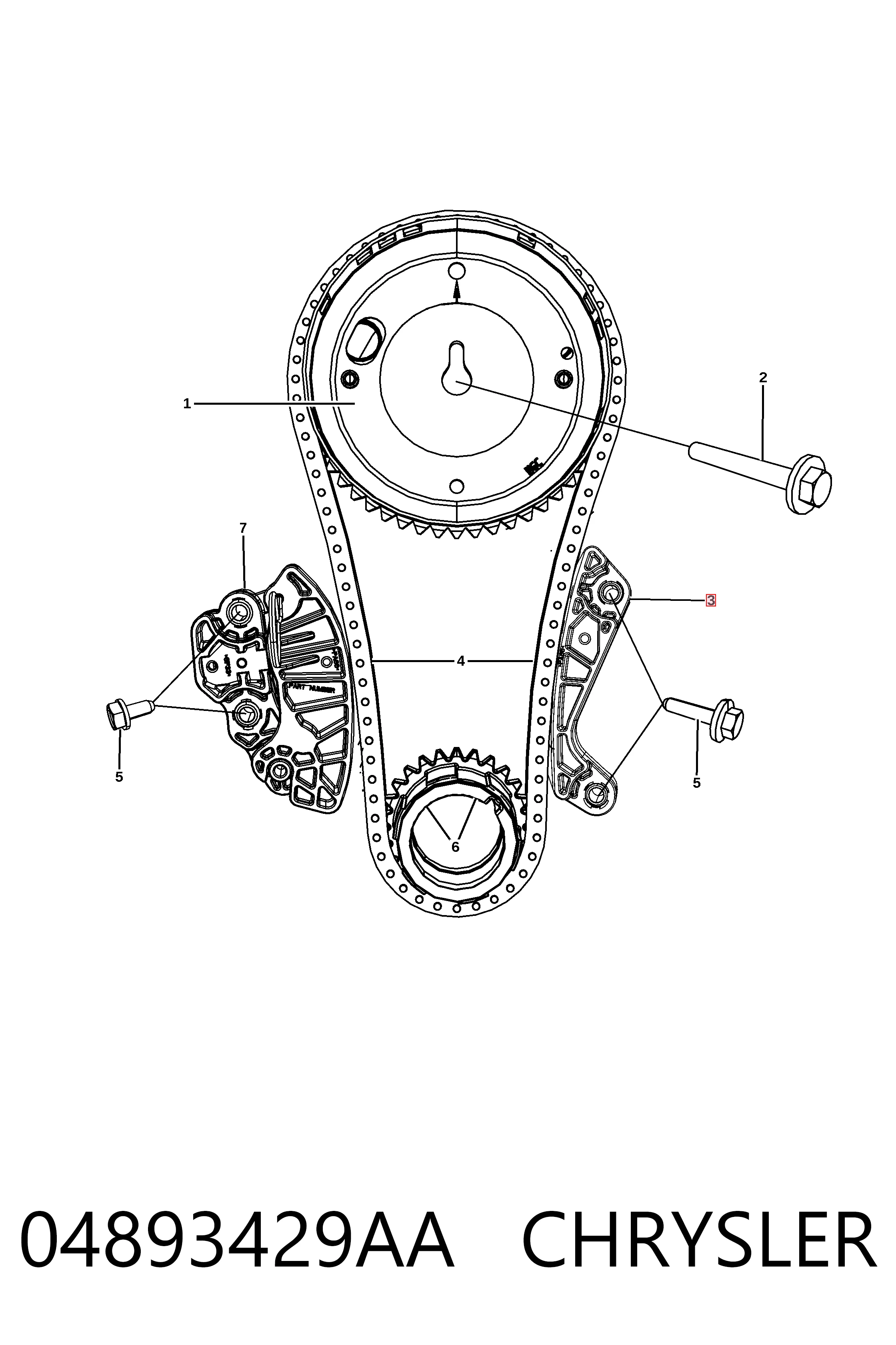 04893429AA Chrysler Планка успокоителя цепи ГРМ