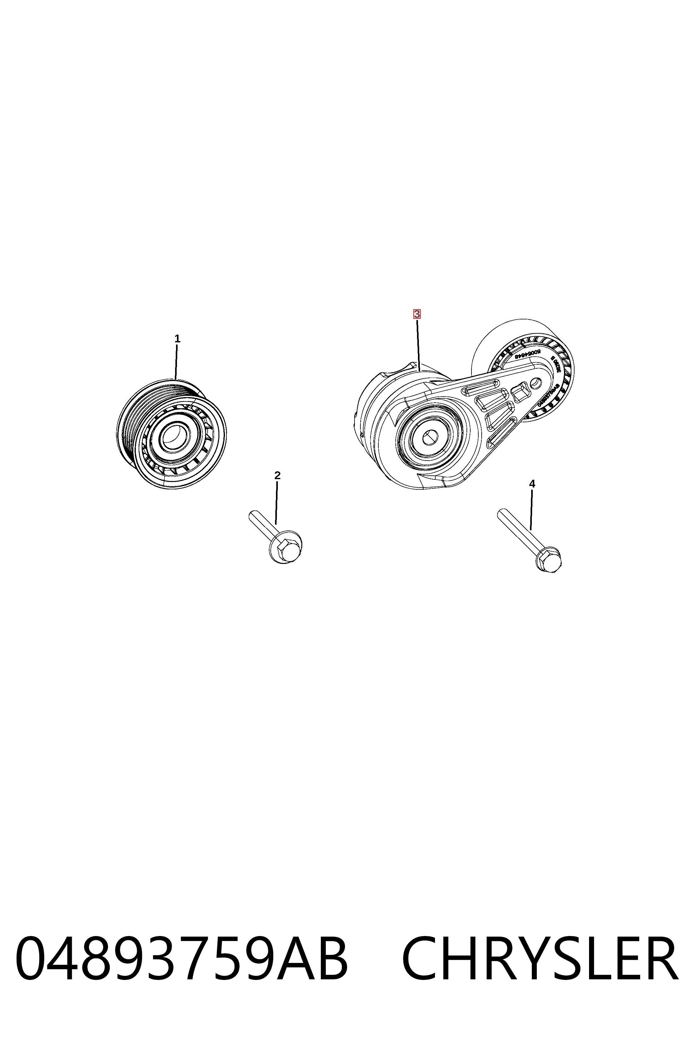 04893759AB Chrysler Натяжитель клинового ремня