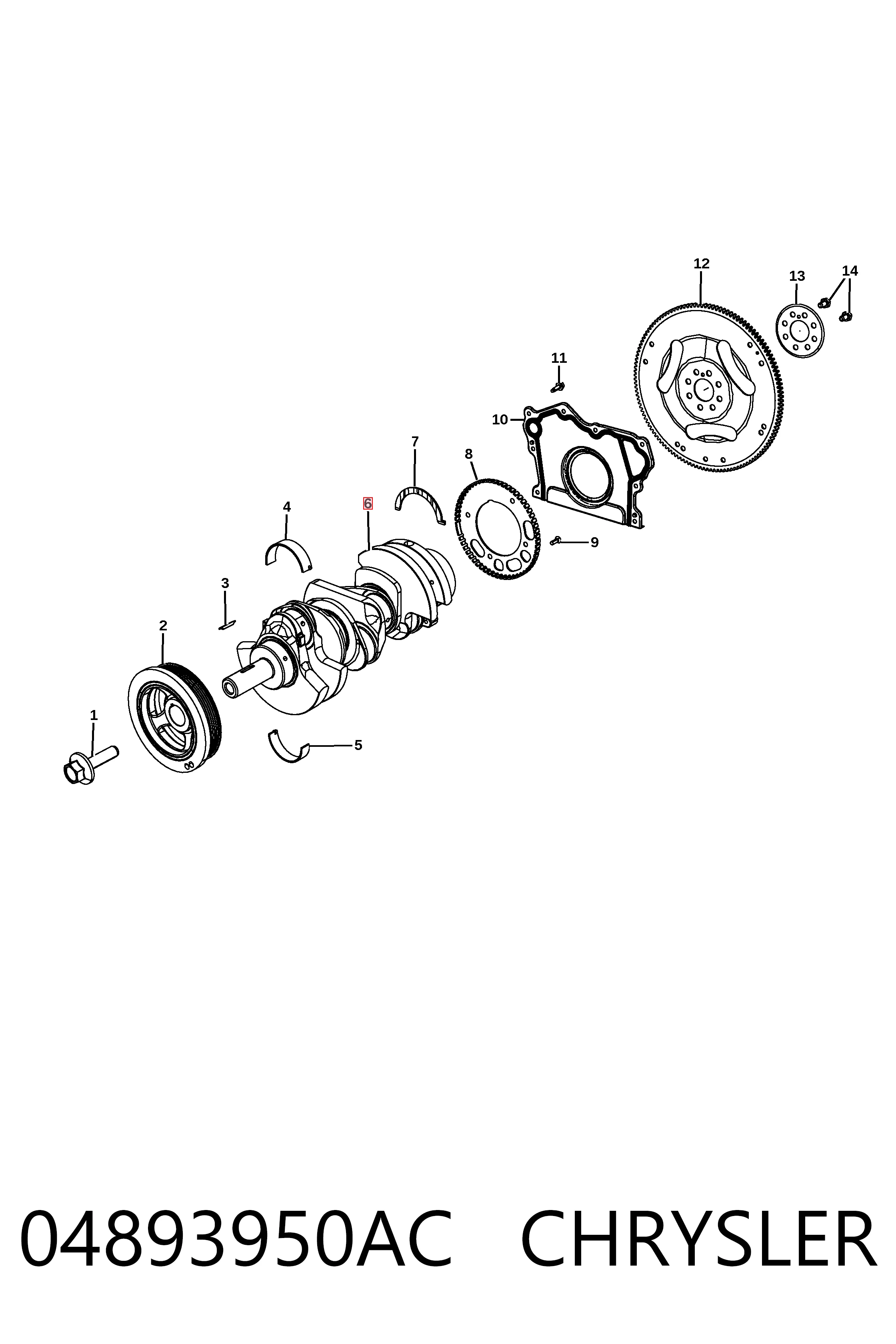 K04893950AC Fiat/Alfa/Lancia Коленвал двигателя