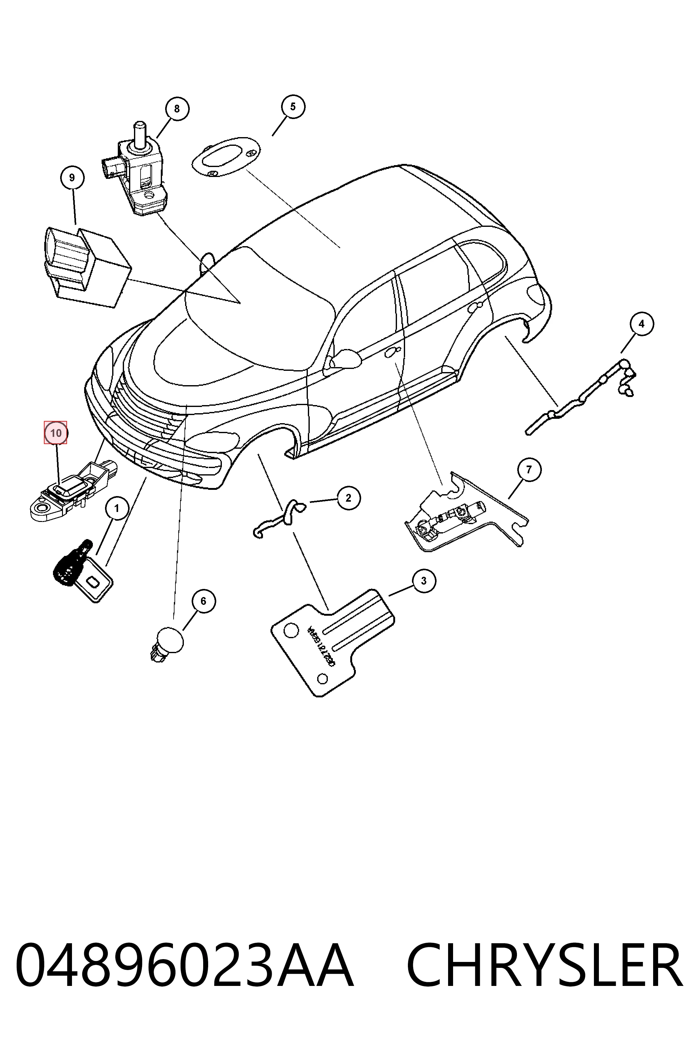 K04896059AB Fiat/Alfa/Lancia Датчик AIRBAG передний