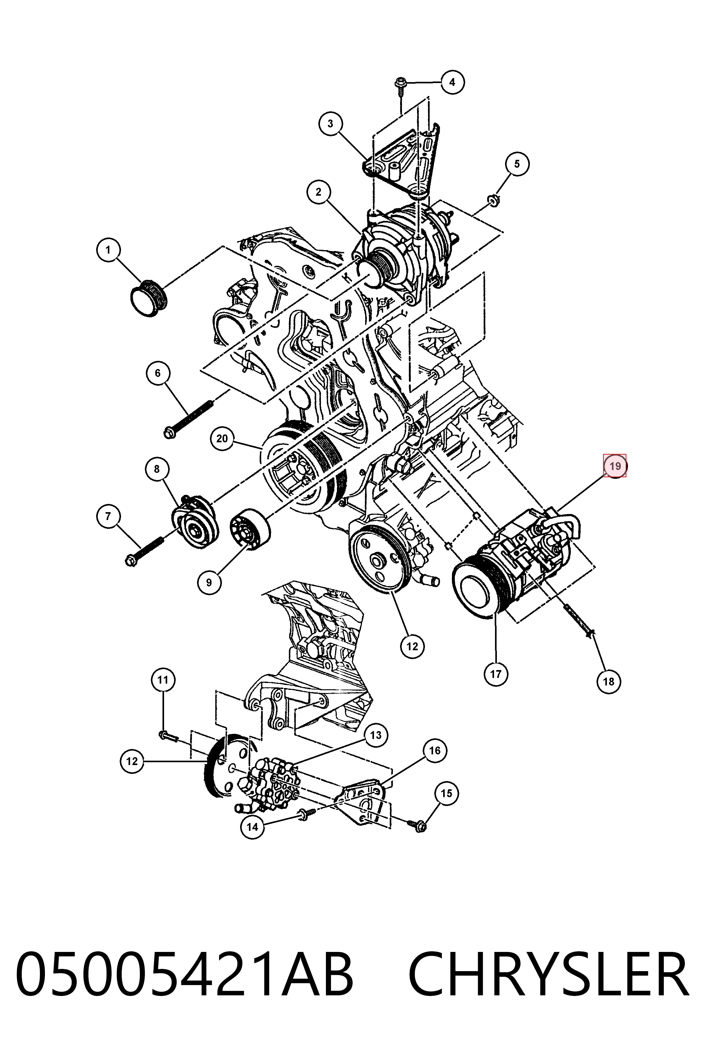 K05005421AB Fiat/Alfa/Lancia Компрессор хладагента