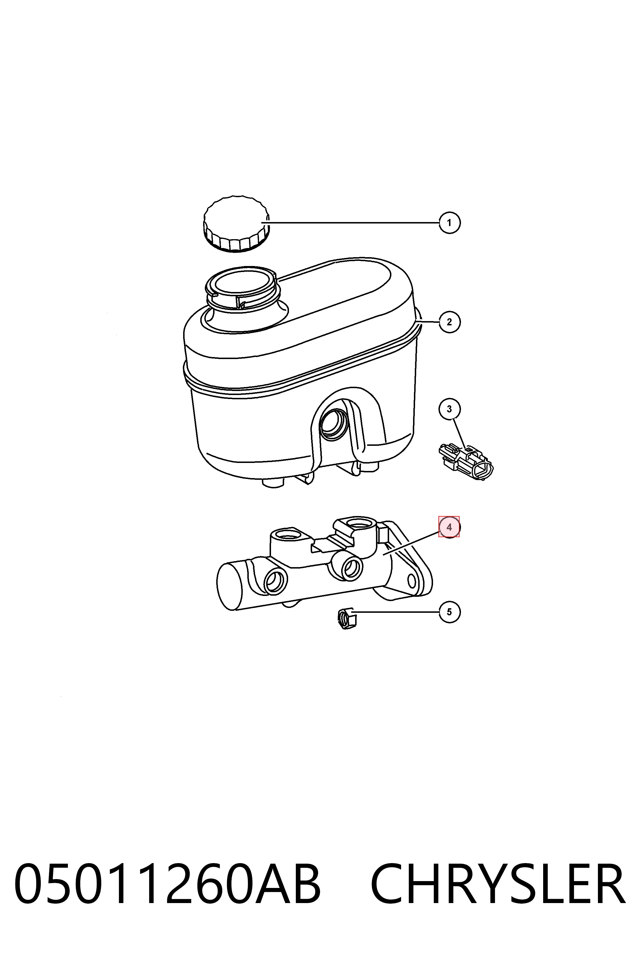 K05011260AA Fiat/Alfa/Lancia Цилиндр тормозной, главный