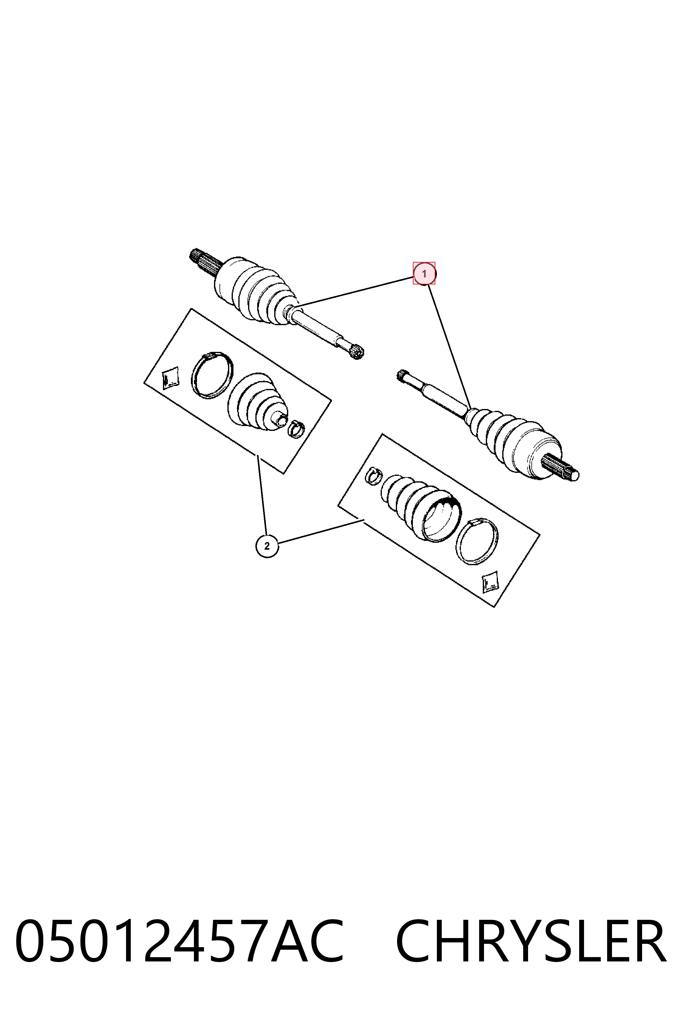 Привод передний левый Fiat/Alfa/Lancia K05012457AB цена, от 73.89 USD