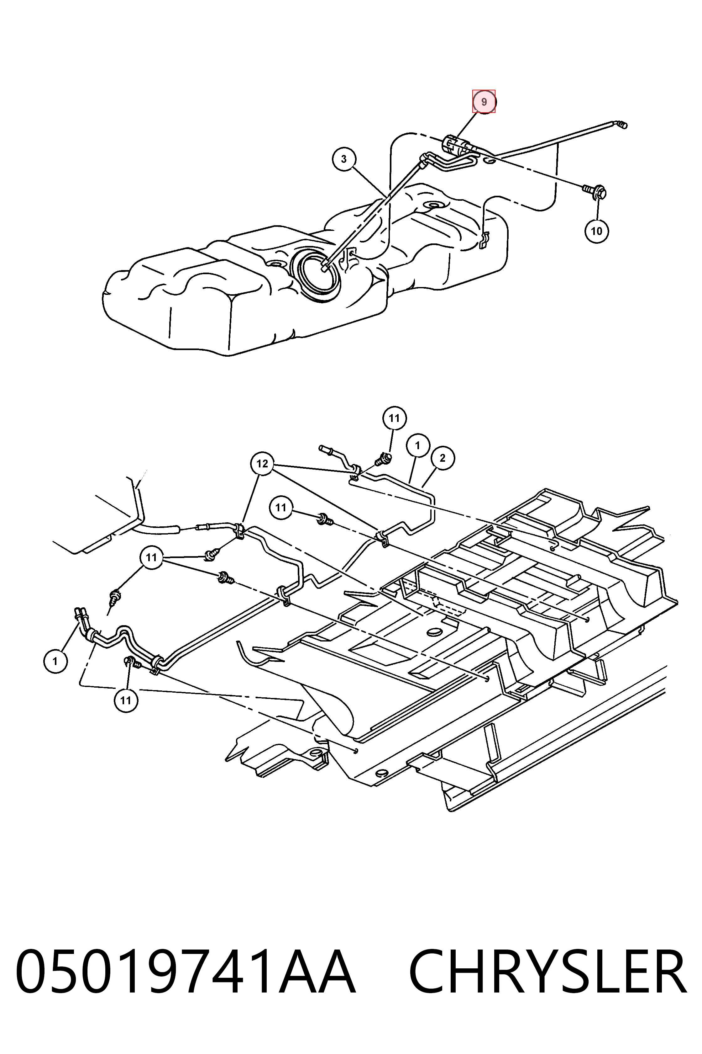 Фильтр топливный CHRYSLER 05019741AA