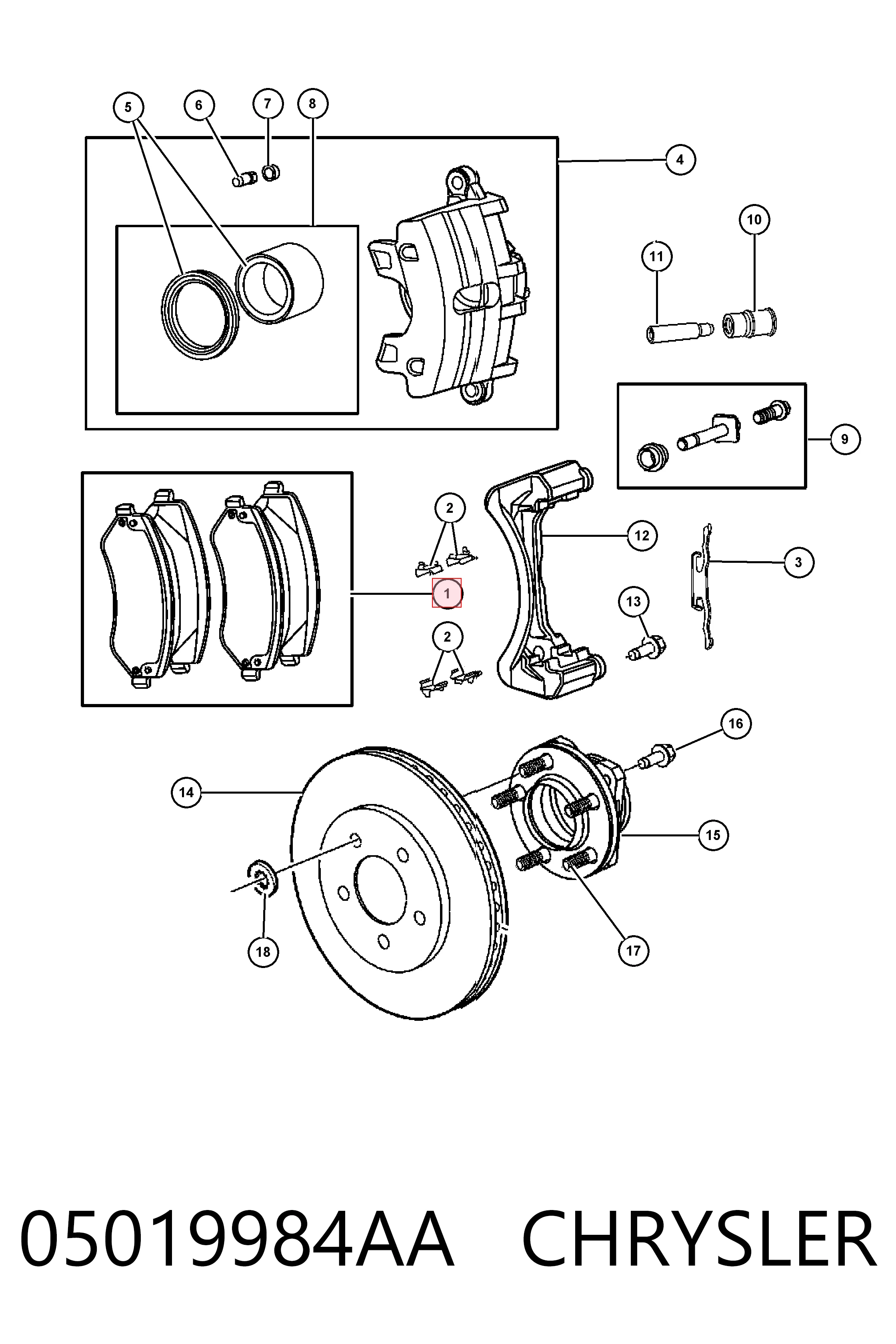 05019984AA Chrysler Колодки передние