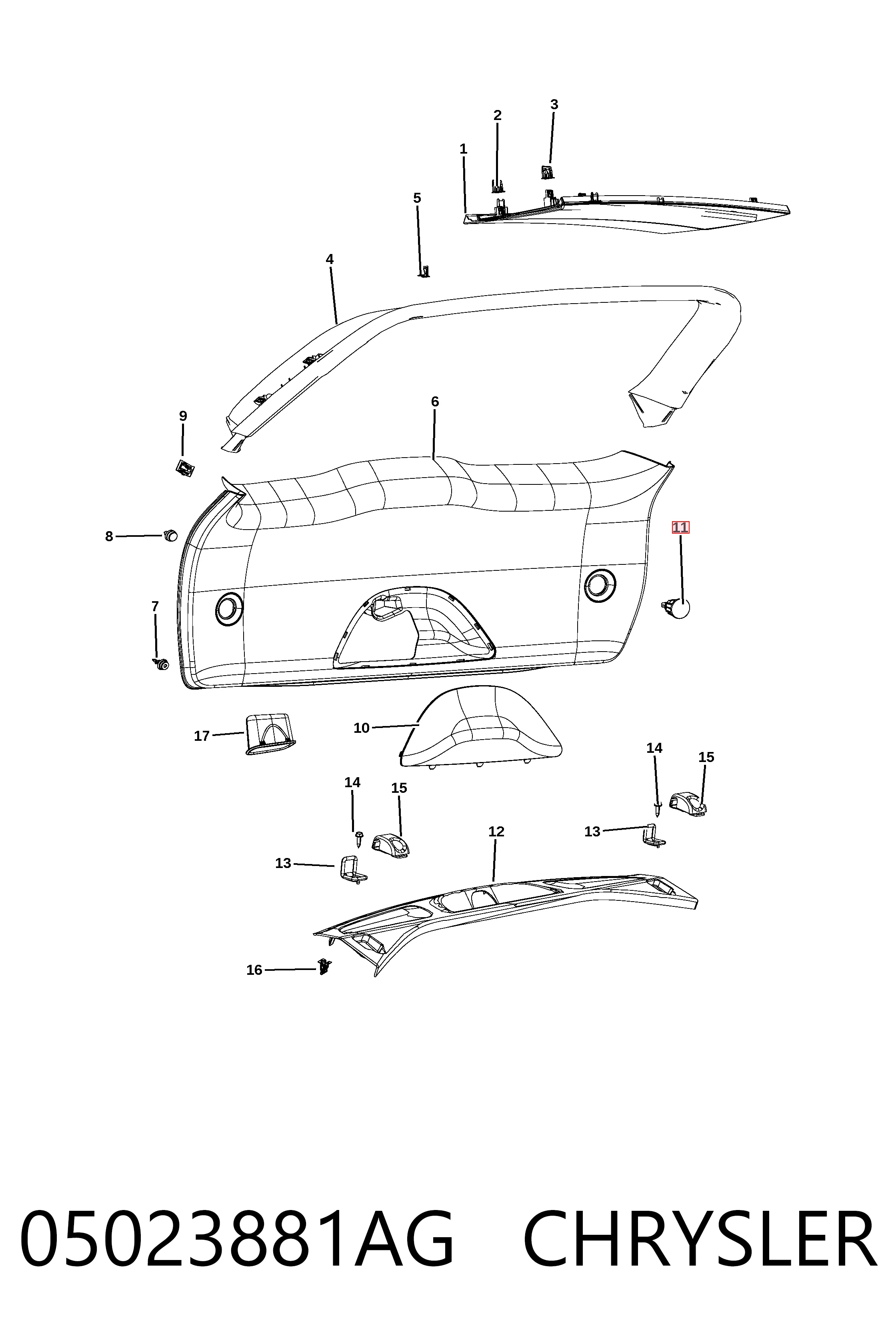 05023881AG Chrysler Плафон подсветки багажного отсека
