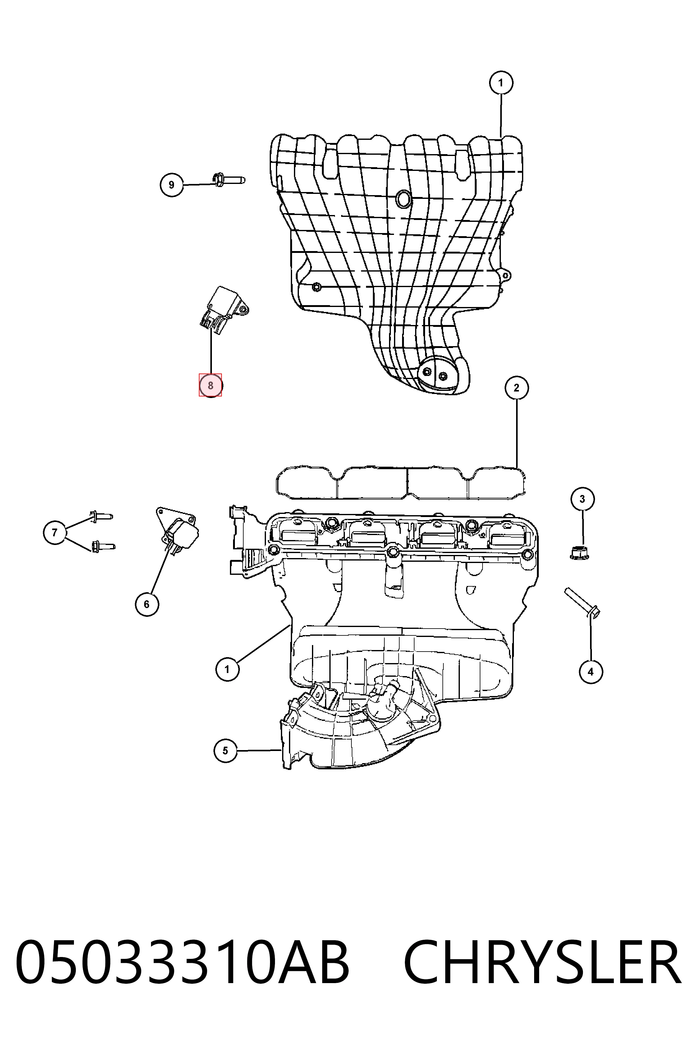 05033310AB Chrysler Датчик давления воздуха