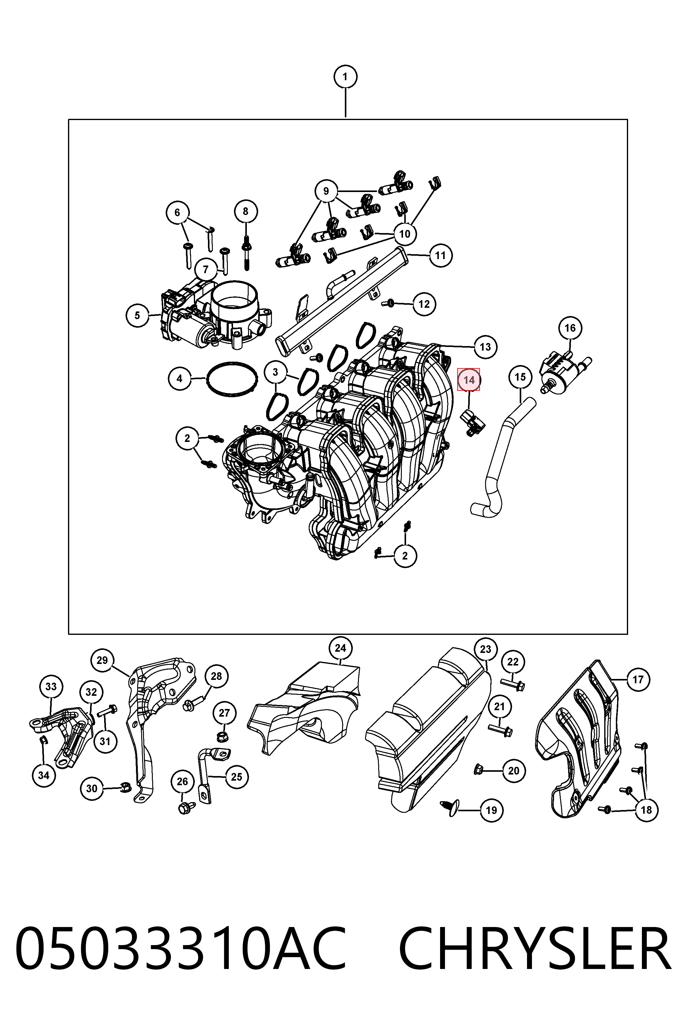 05033310AC Chrysler Датчик давления воздуха