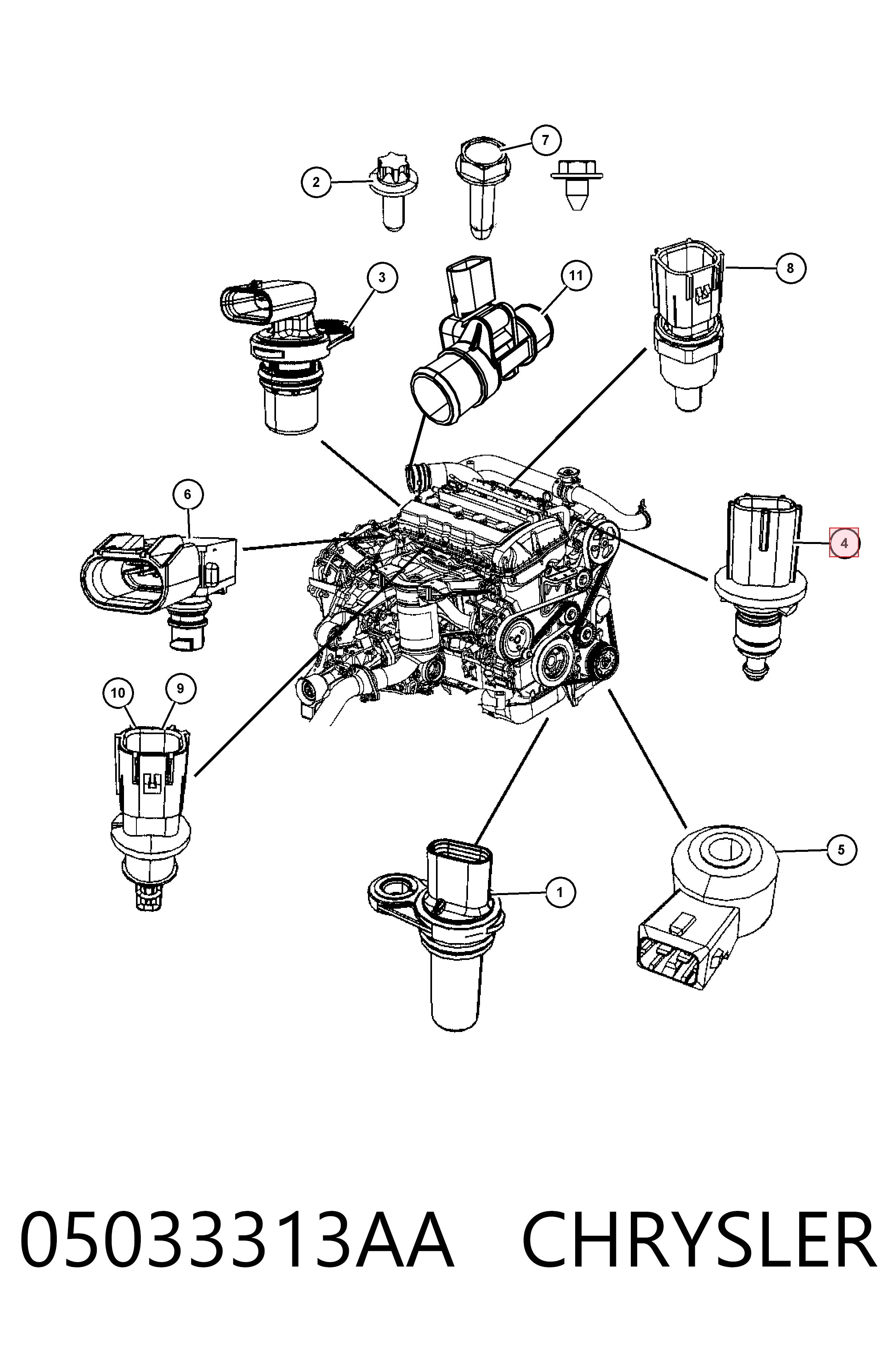 05033313AA Chrysler Термовыключатель