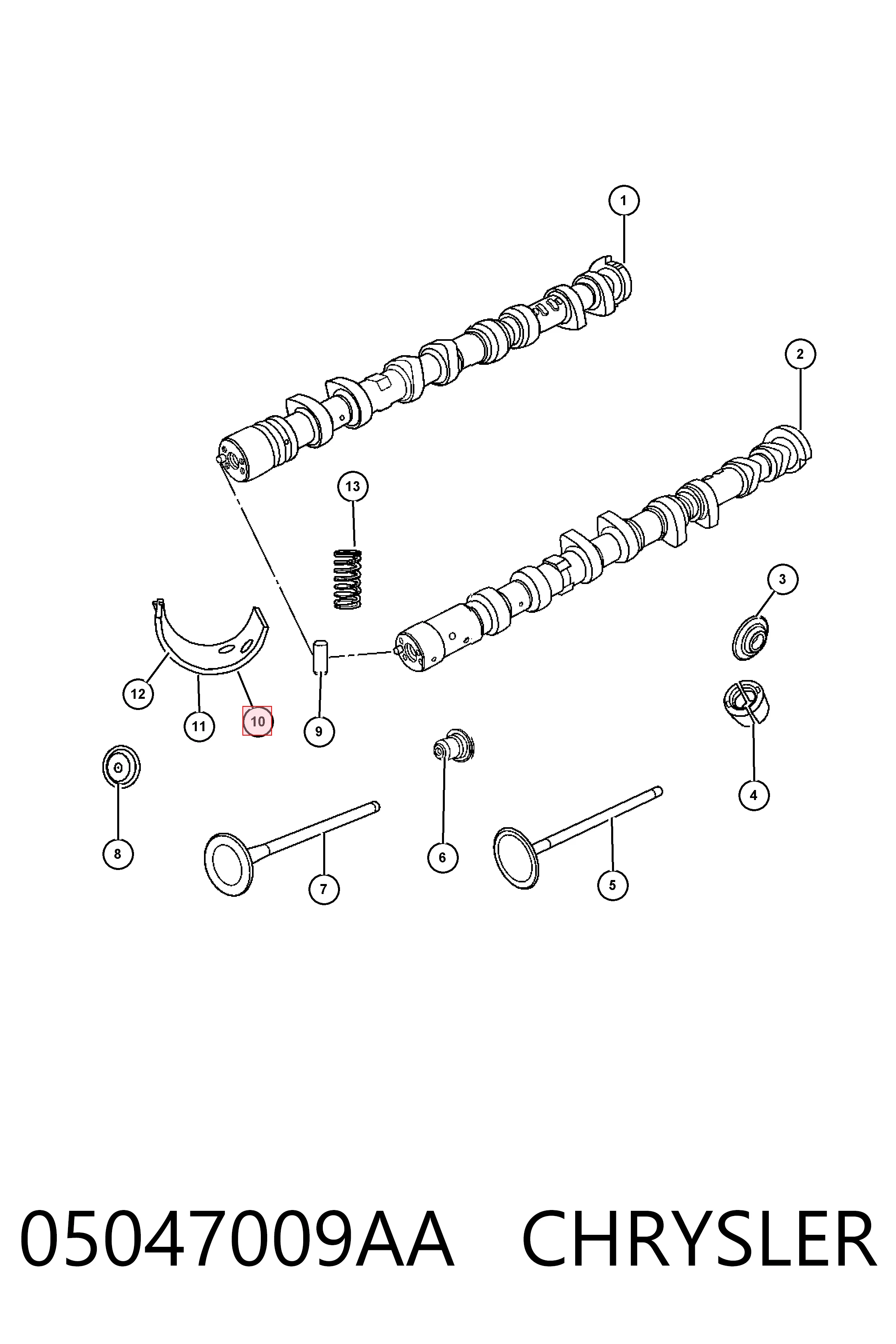Купить K05047009AA Fiat/Alfa/Lancia Вкладыш распредвала