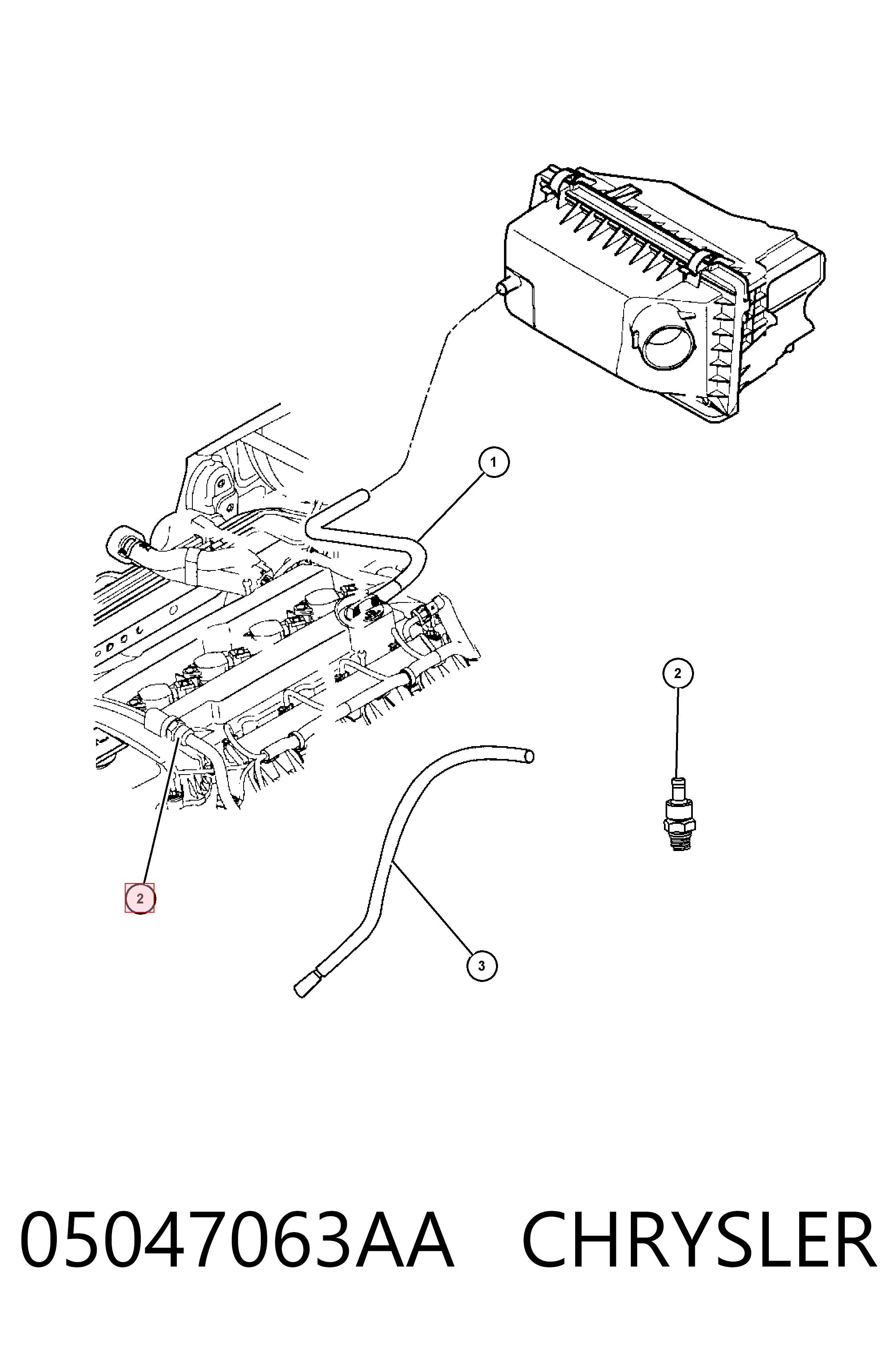 K05047063AA Fiat/Alfa/Lancia Клапан PCV вентиляции картера