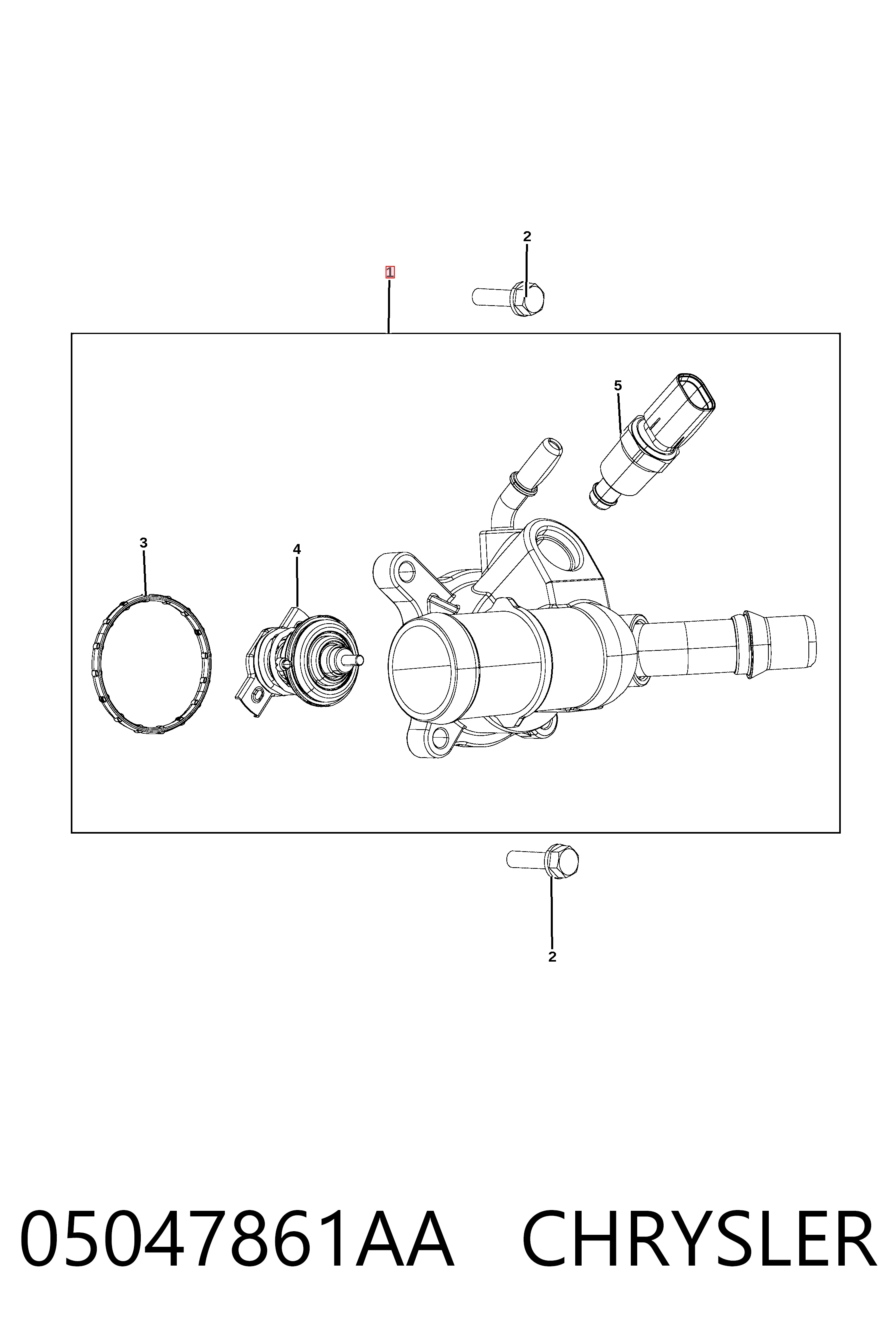 05047861AA Chrysler Корпус термостата в сборе