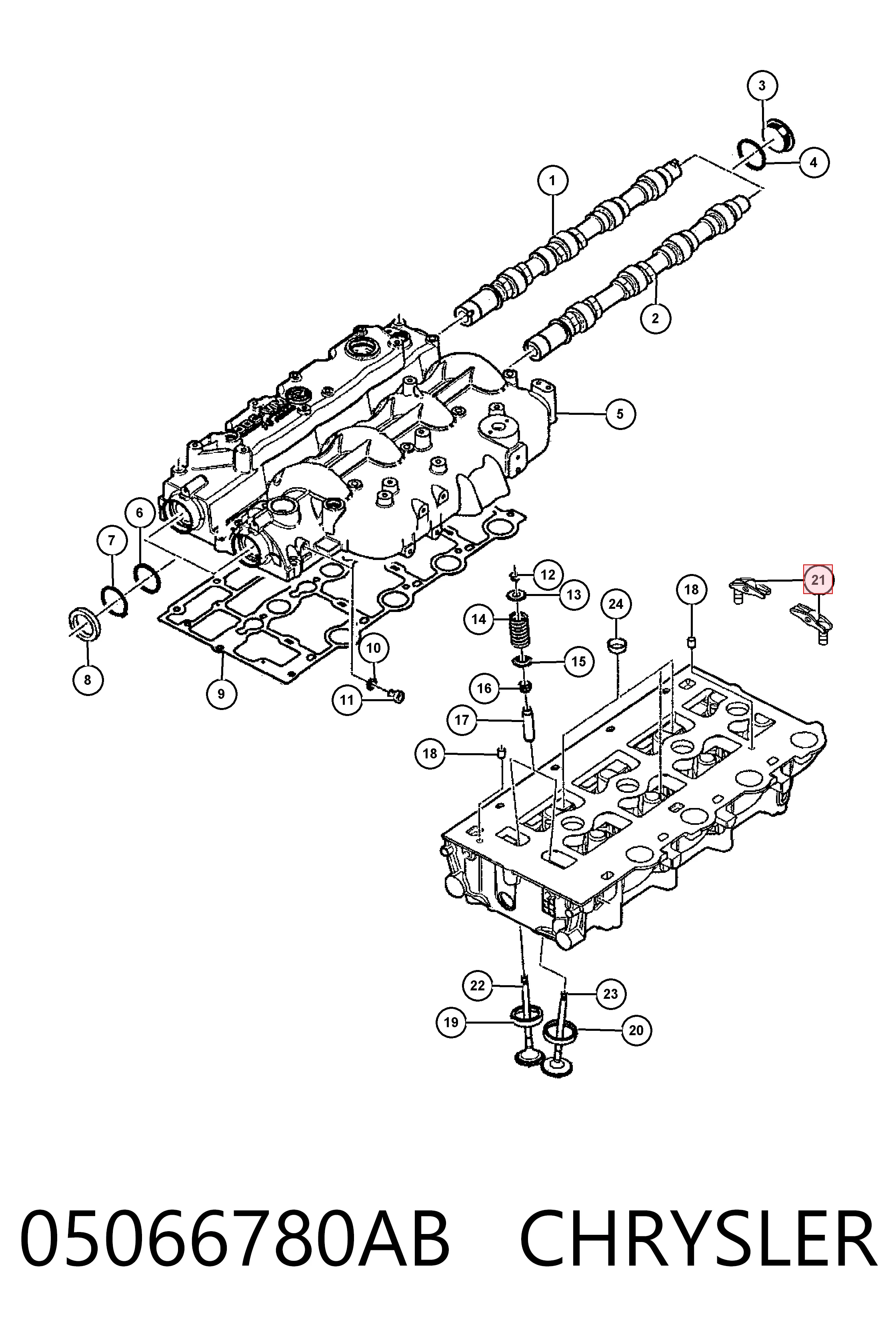 Рокер клапана Fiat/Alfa/Lancia K05066780AB цена, от 28.55 USD