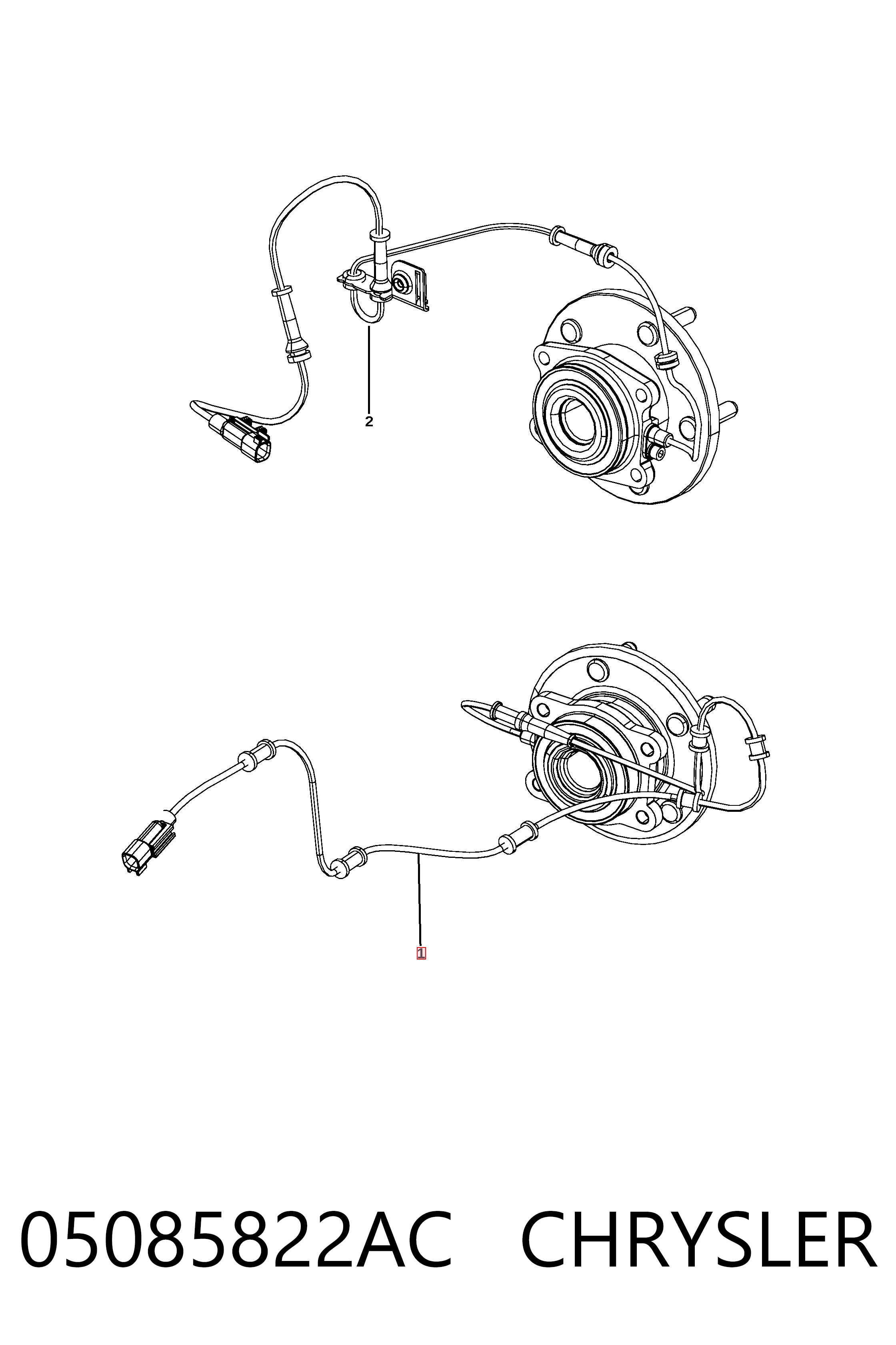 05085822AC Chrysler Датчик ABS передний правый