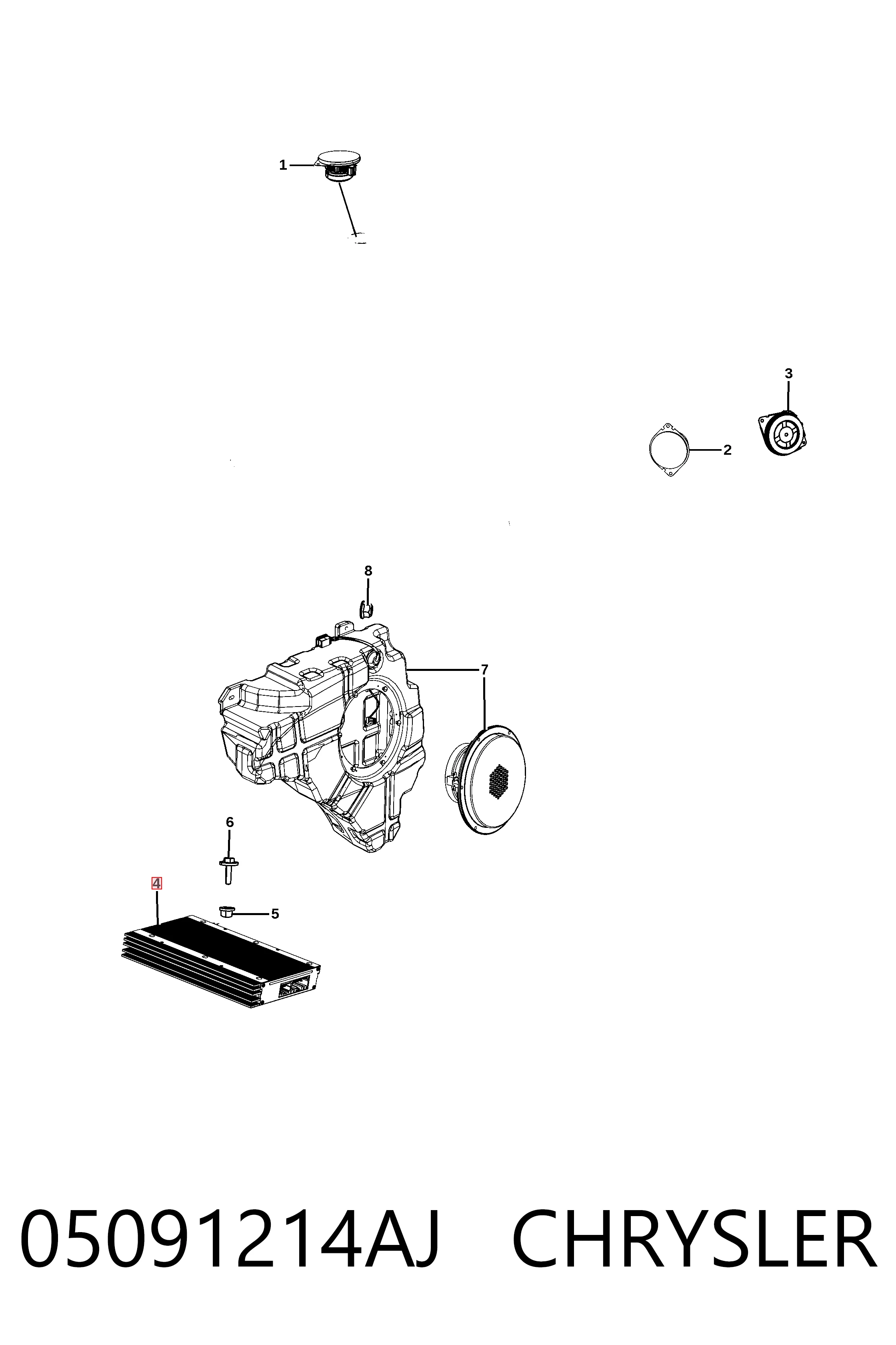 Усилитель звука аудиосистемы Fiat/Alfa/Lancia K68248754AE цена, от 48.53 USD