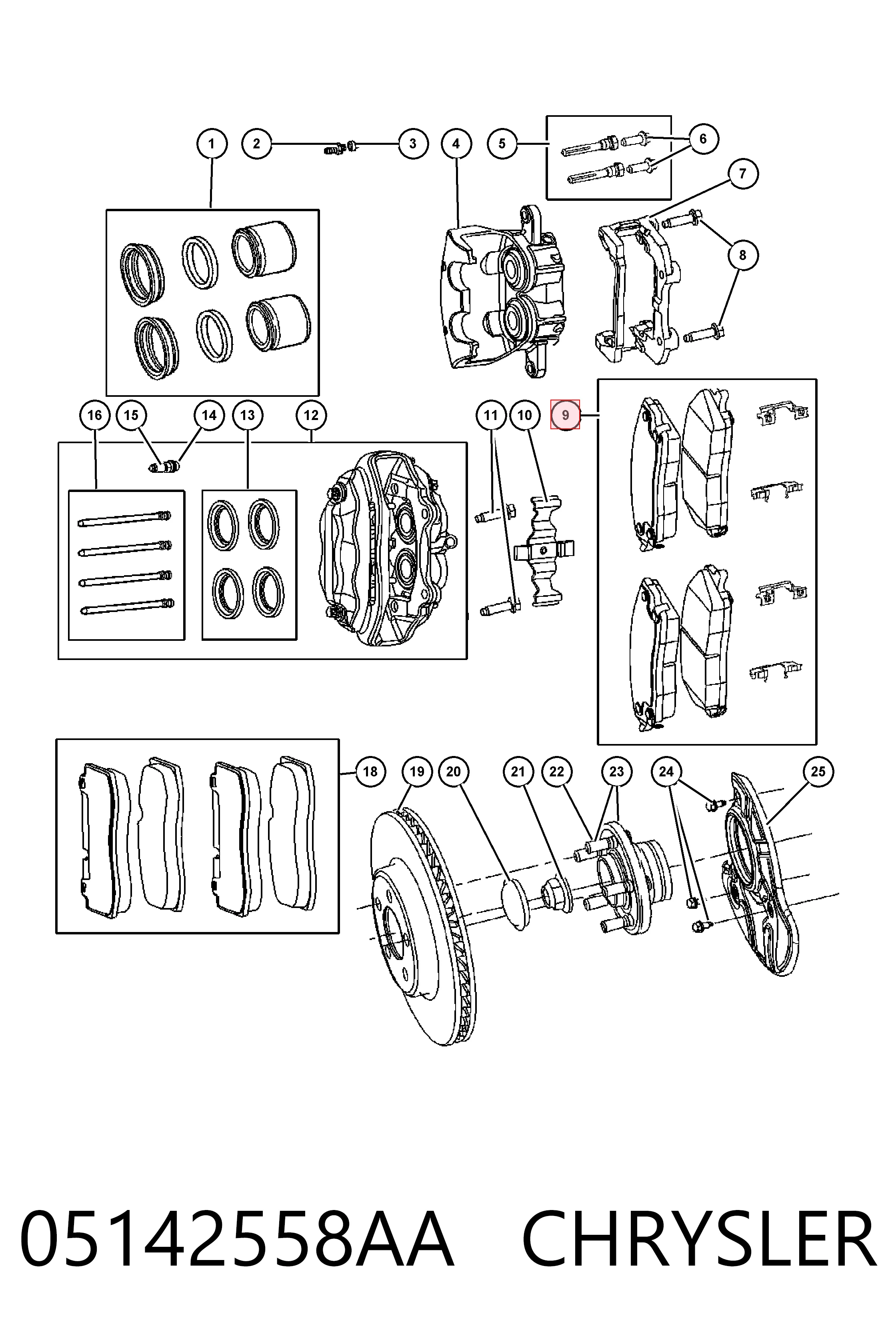 05142558AA Chrysler Колодки передние