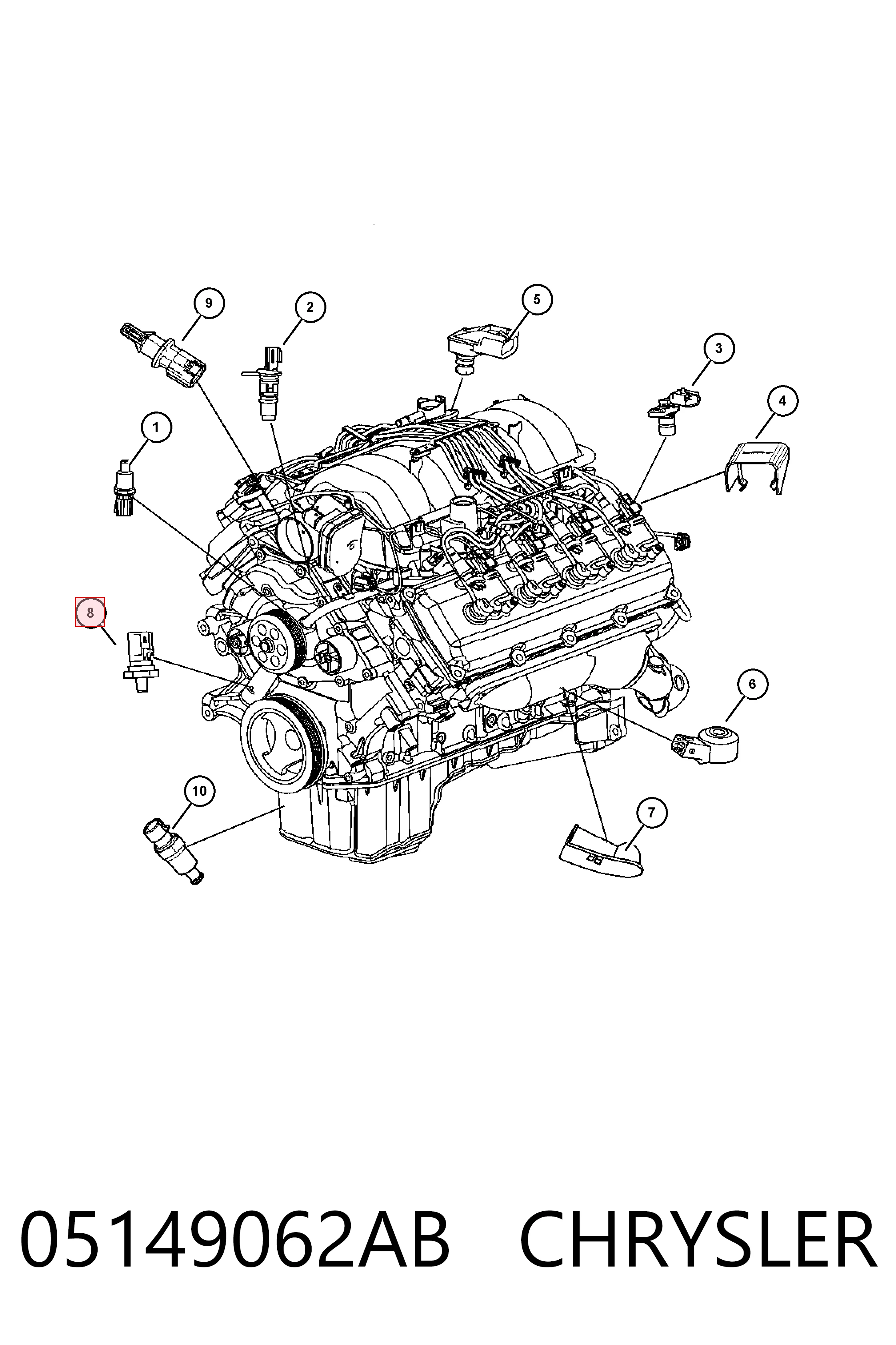 Купить 05149062AB Fiat/Alfa/Lancia Датчик давления масла