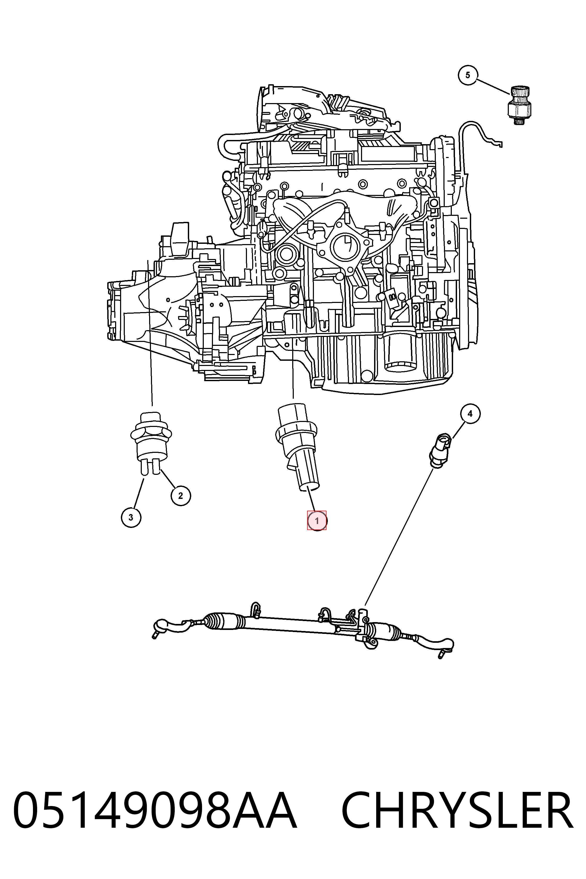 05149098AA Chrysler Датчик указателя давления масла