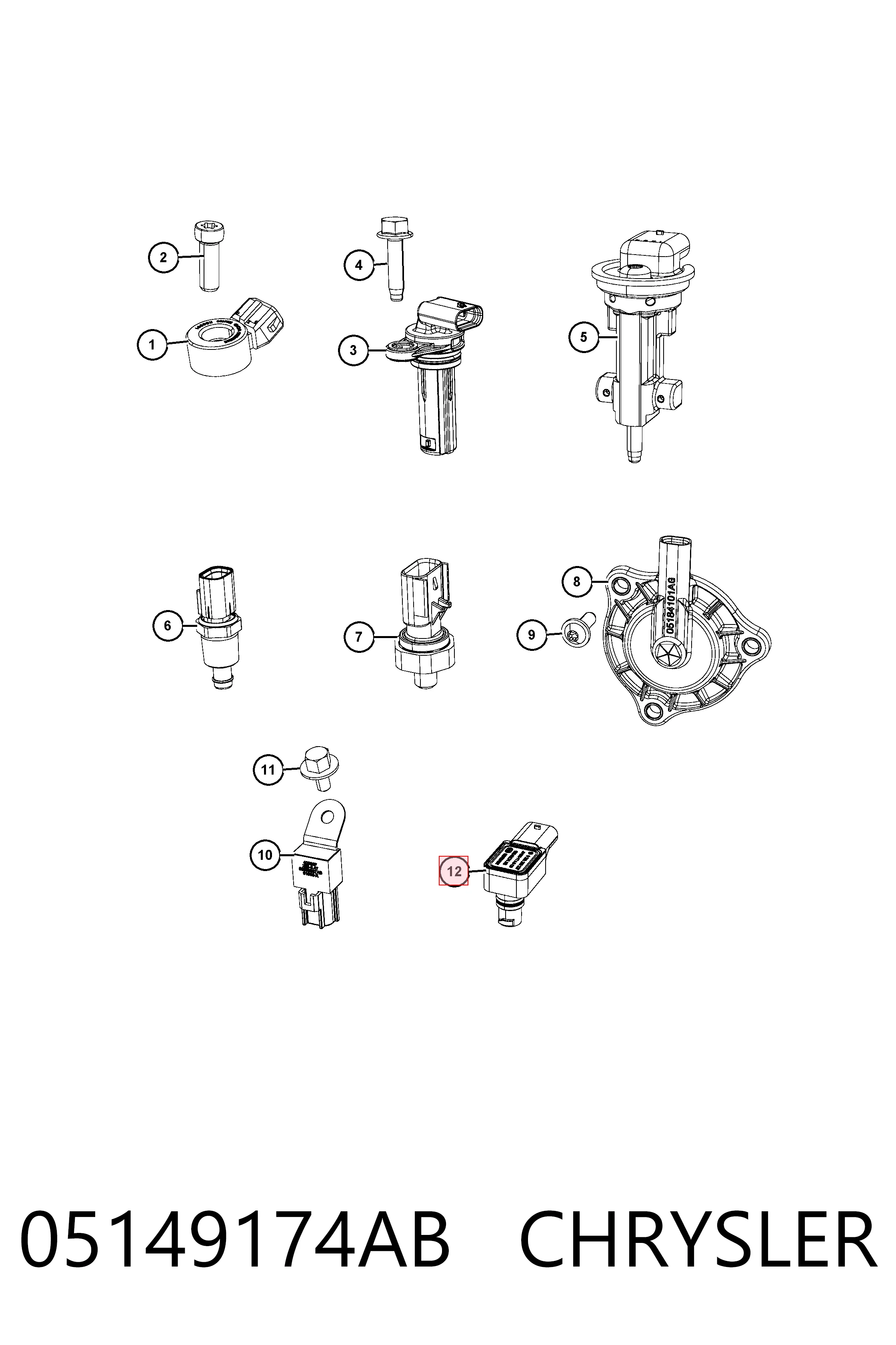 05149174AB Chrysler Датчик давления воздуха