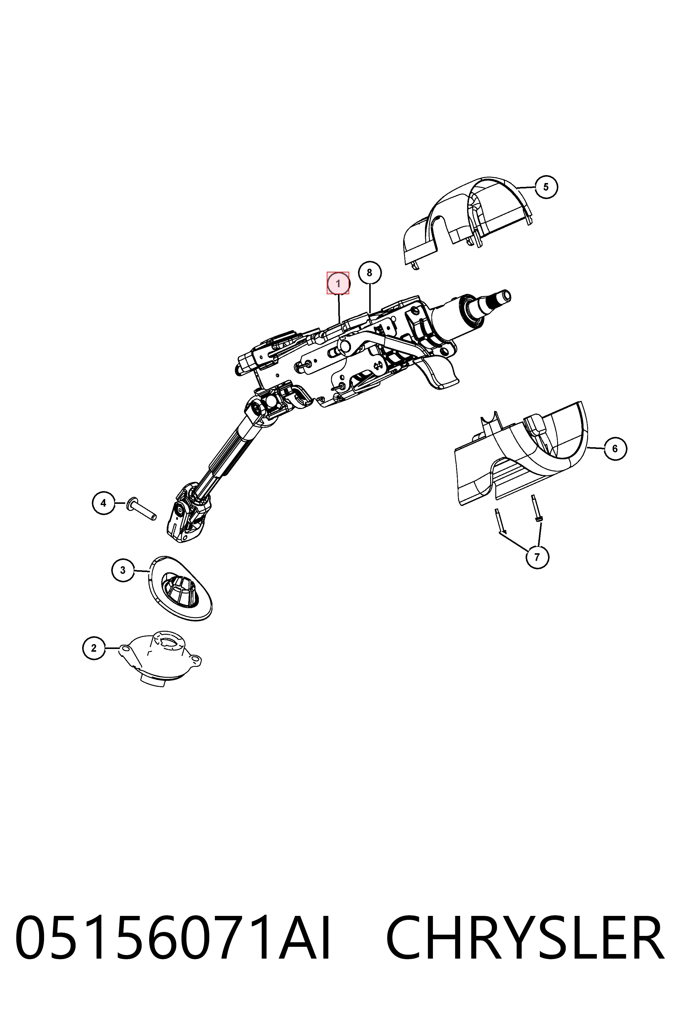 Рулевая колонка Jeep Cherokee внедорожник (KL) (2014 - 2023) цена, от 22.81 USD
