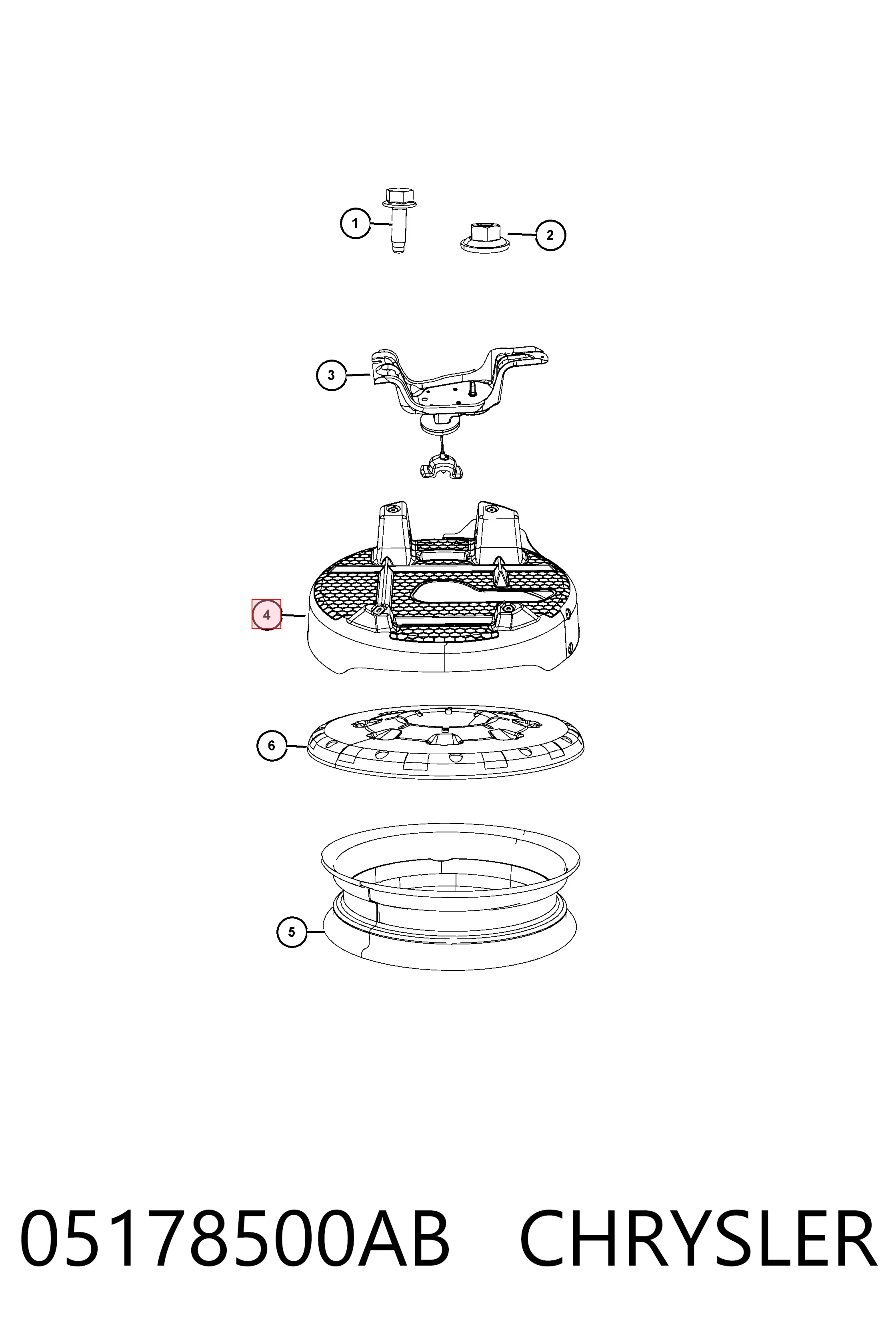 Крышка люка запасного колеса Fiat/Alfa/Lancia K05178501AC цена, от 5.67 USD