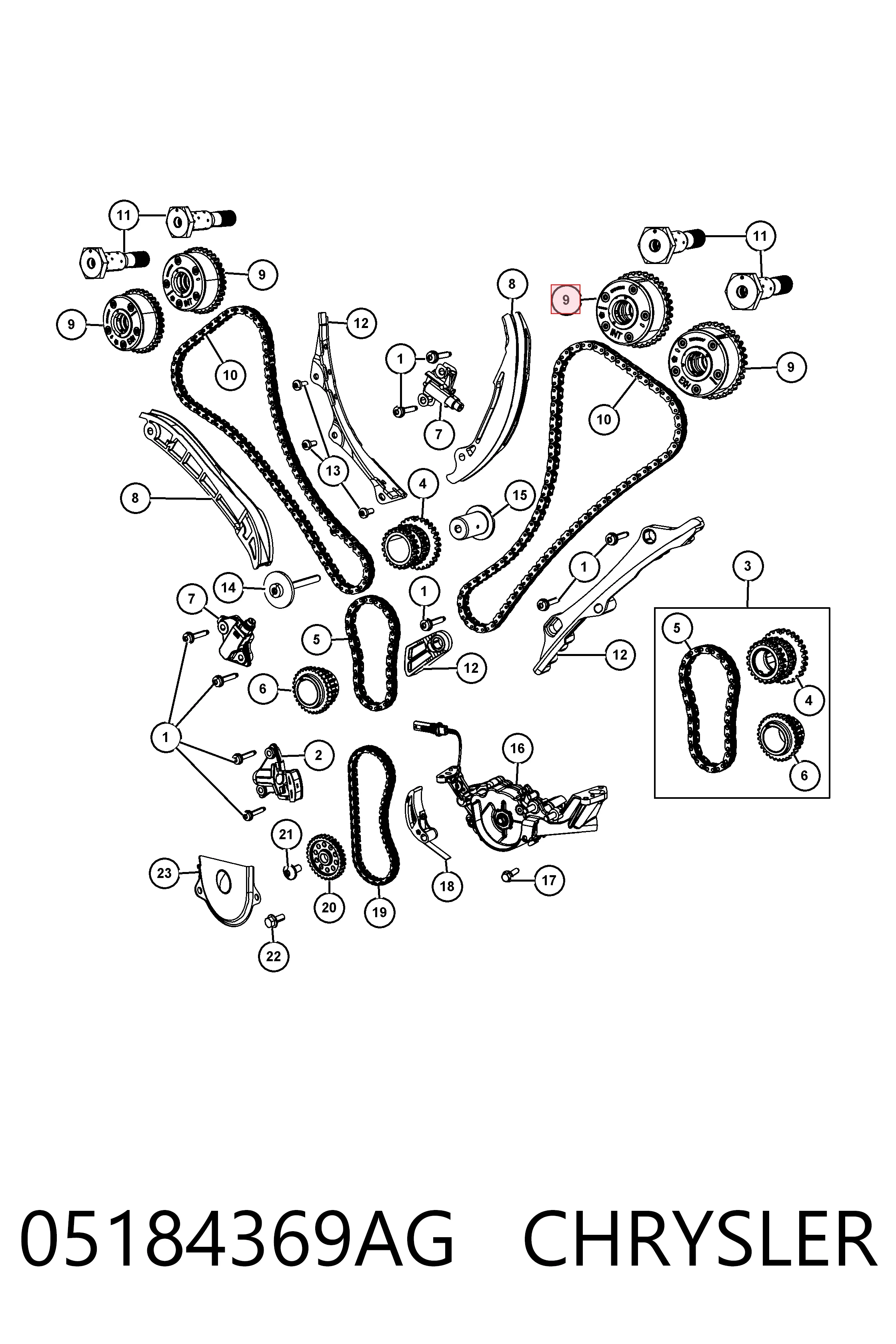 Купить K05184369AG Fiat/Alfa/Lancia Шестерня выпускного распредвала