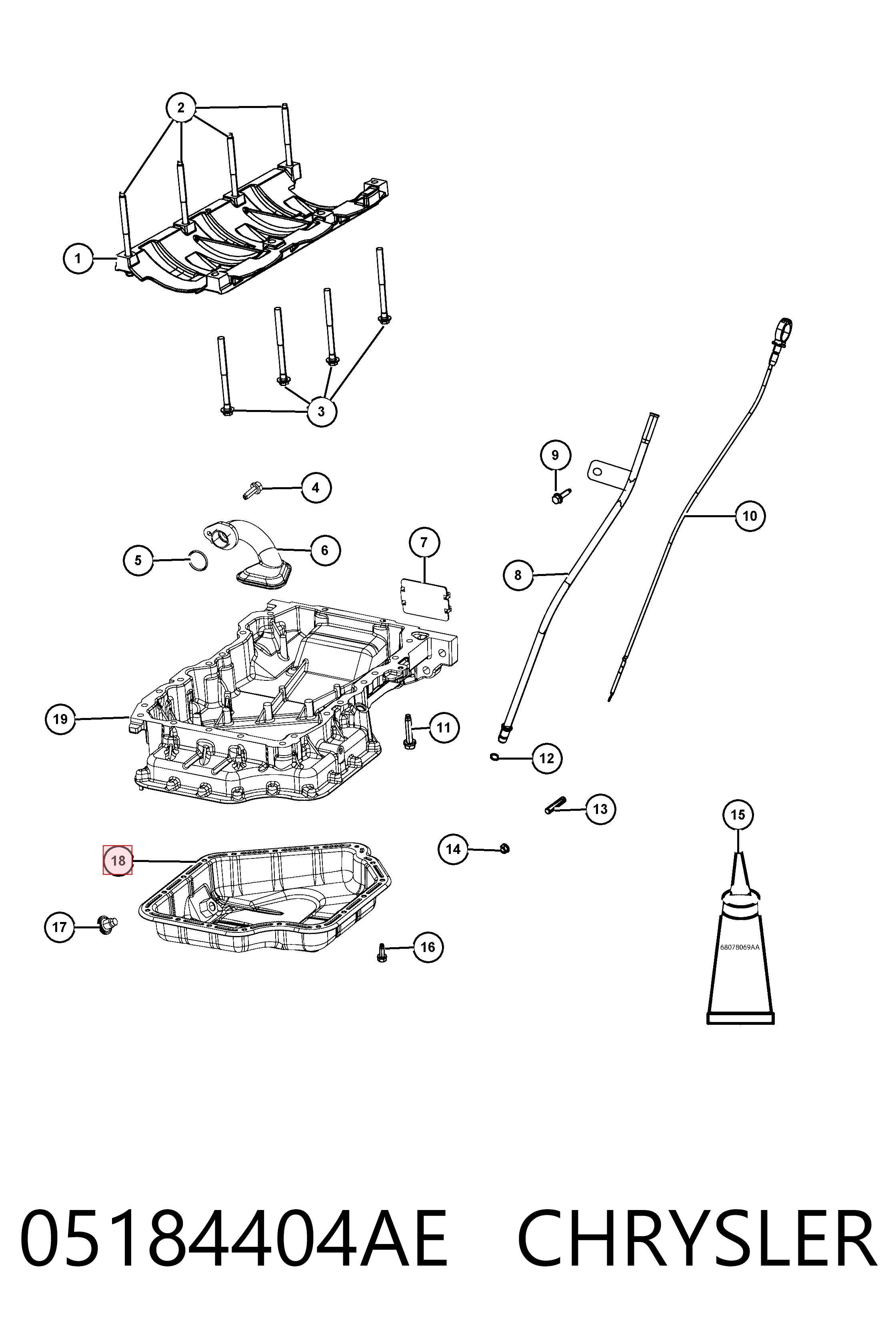 Поддон масляный картера двигателя, нижняя часть Fiat/Alfa/Lancia K05184404AF цена, от 32.78 USD