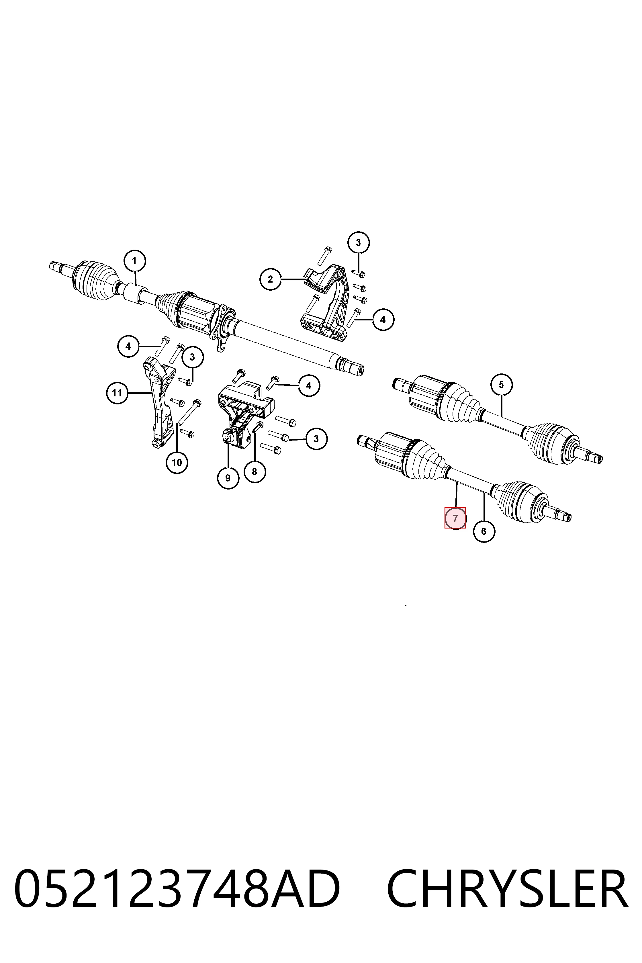 CH0044 DAC Полуось передняя левая