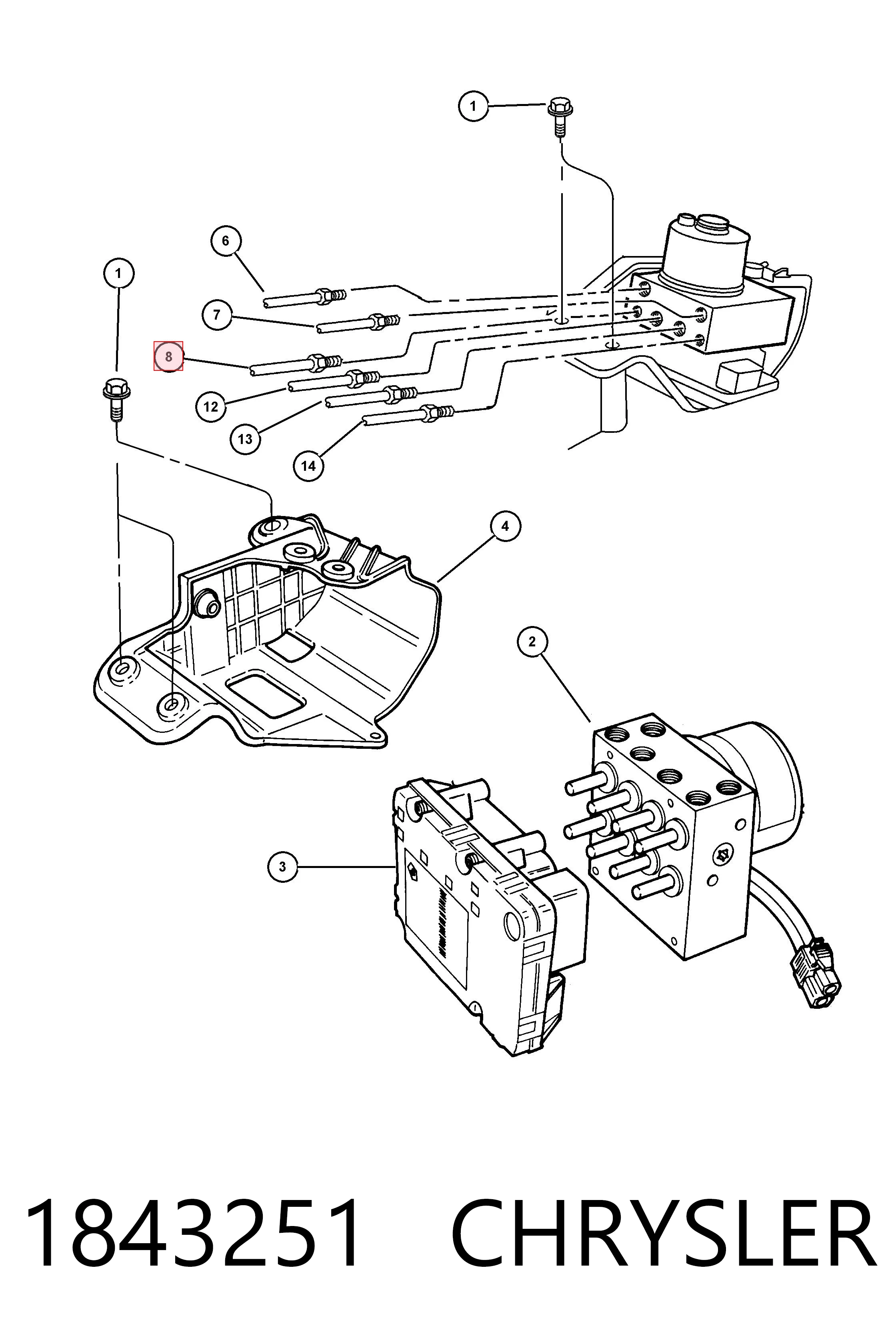 1843251 Chrysler Усилитель тормоза вакуумный