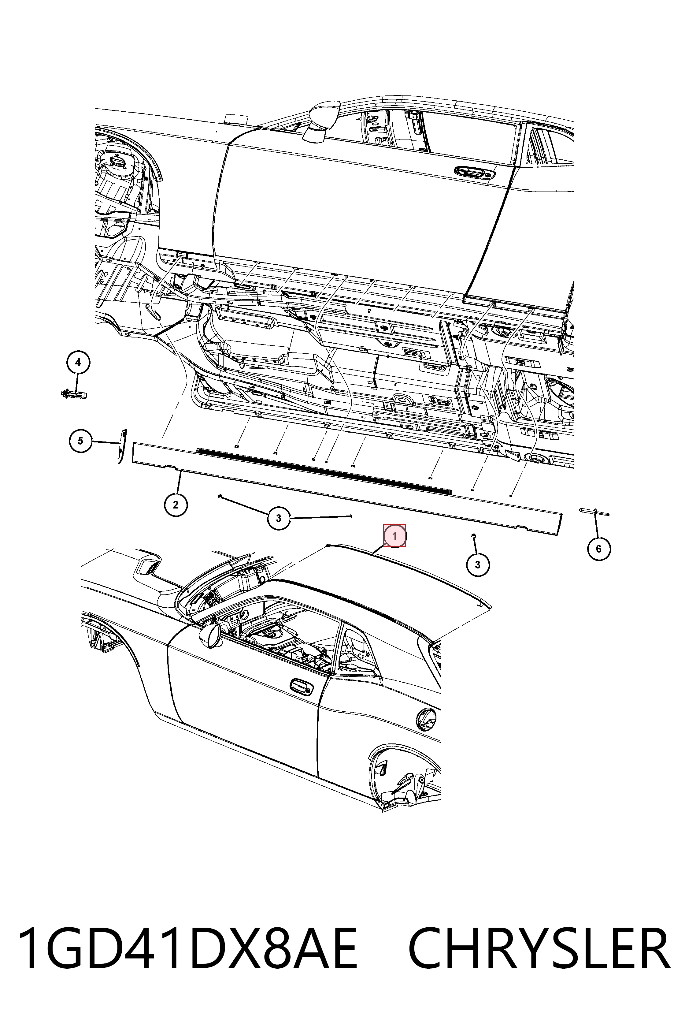 K1GD41GW7AD Fiat/Alfa/Lancia Накладка крыши левая