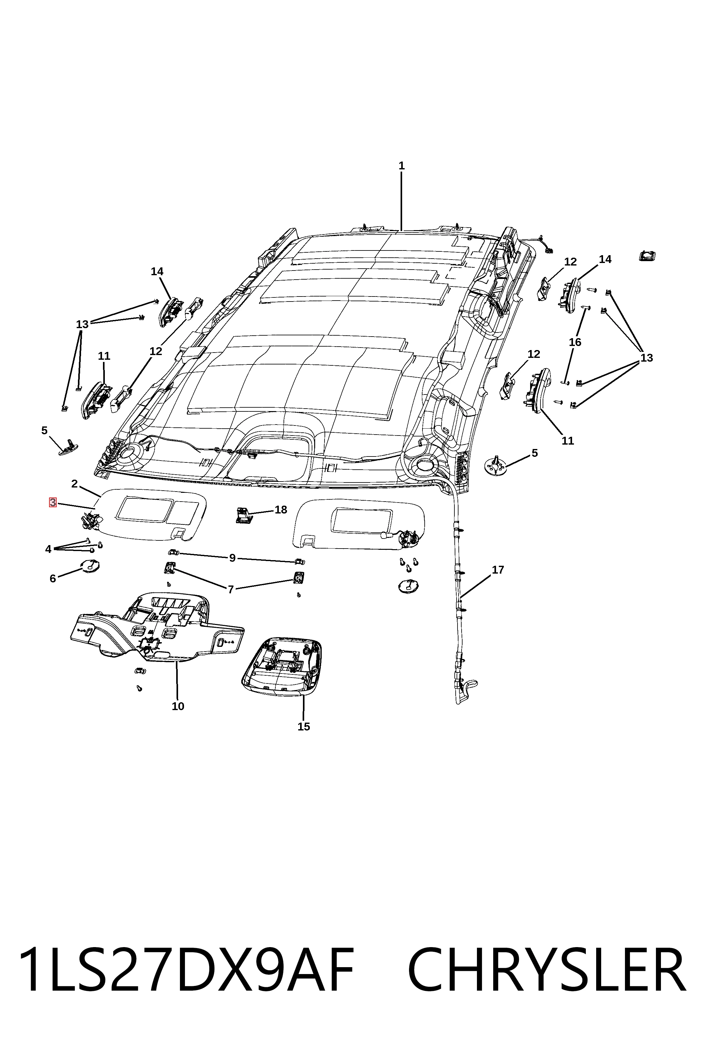 Козырек противосолнечный на Jeep Grand Cherokee IV WK