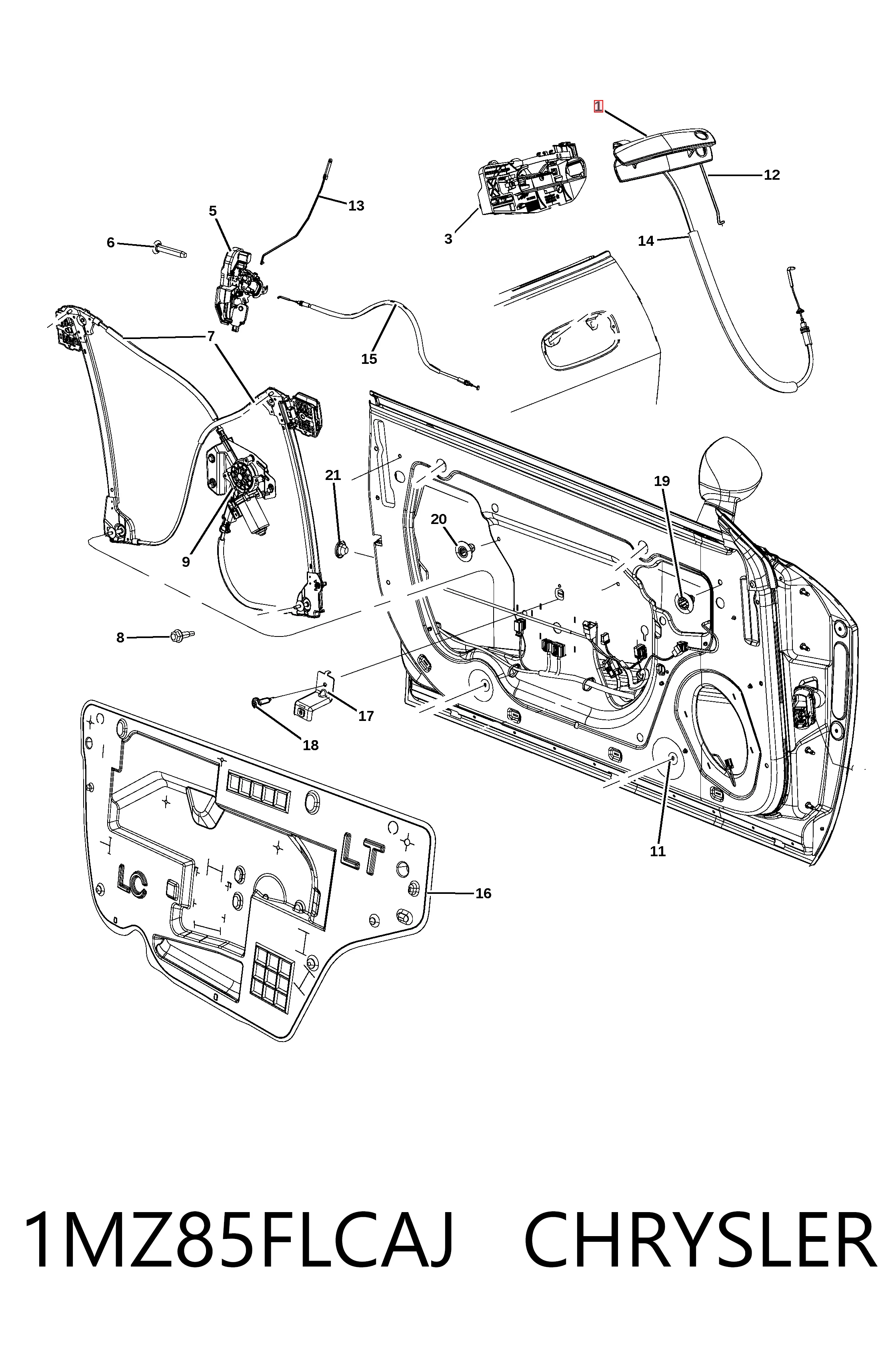 Ручка двери передней наружная левая K1MZ85JSCAJ Fiat/Alfa/Lancia