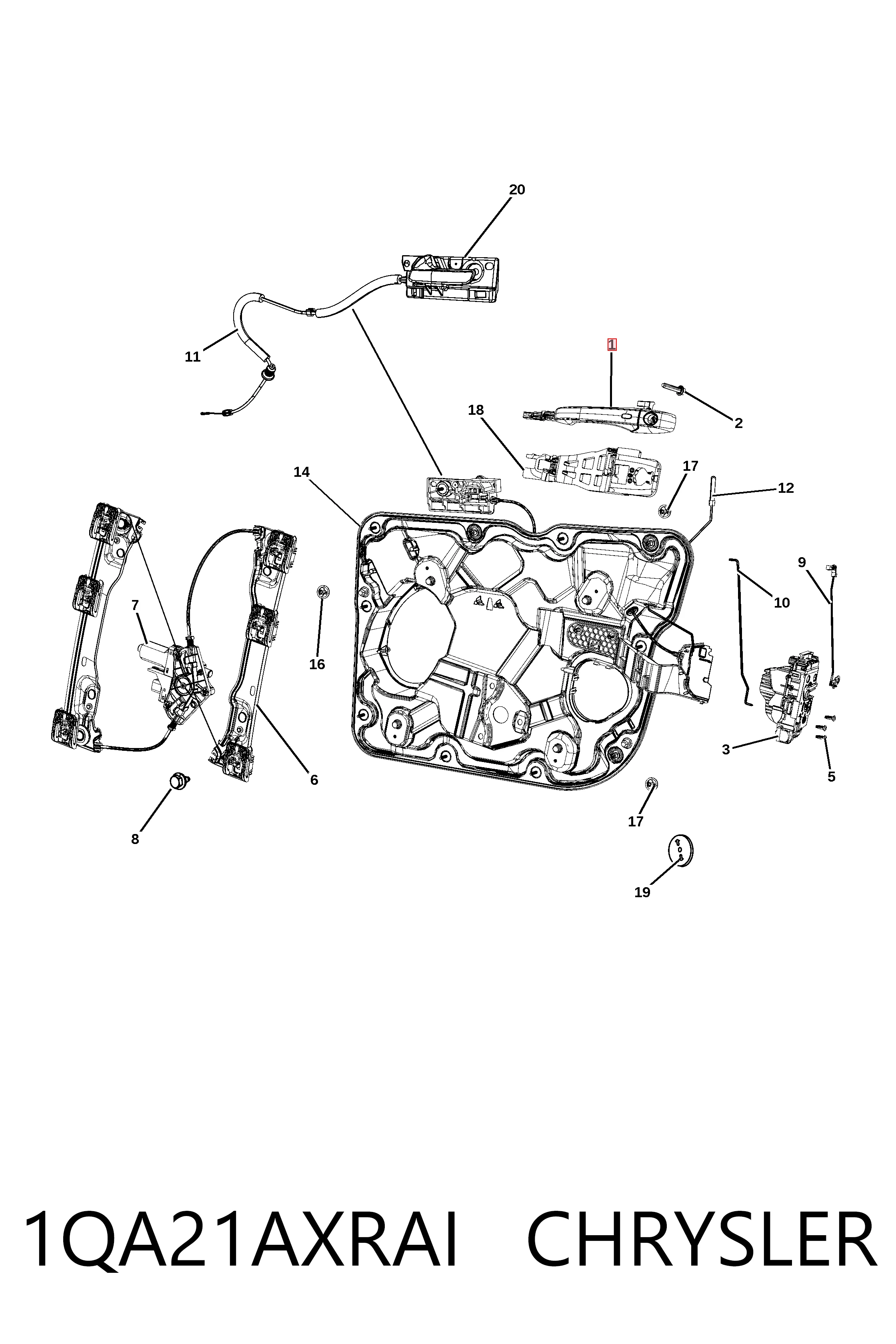 Ручка двери передней наружная левая Fiat/Alfa/Lancia K1QA21LAUAH цена, от 12.67 USD