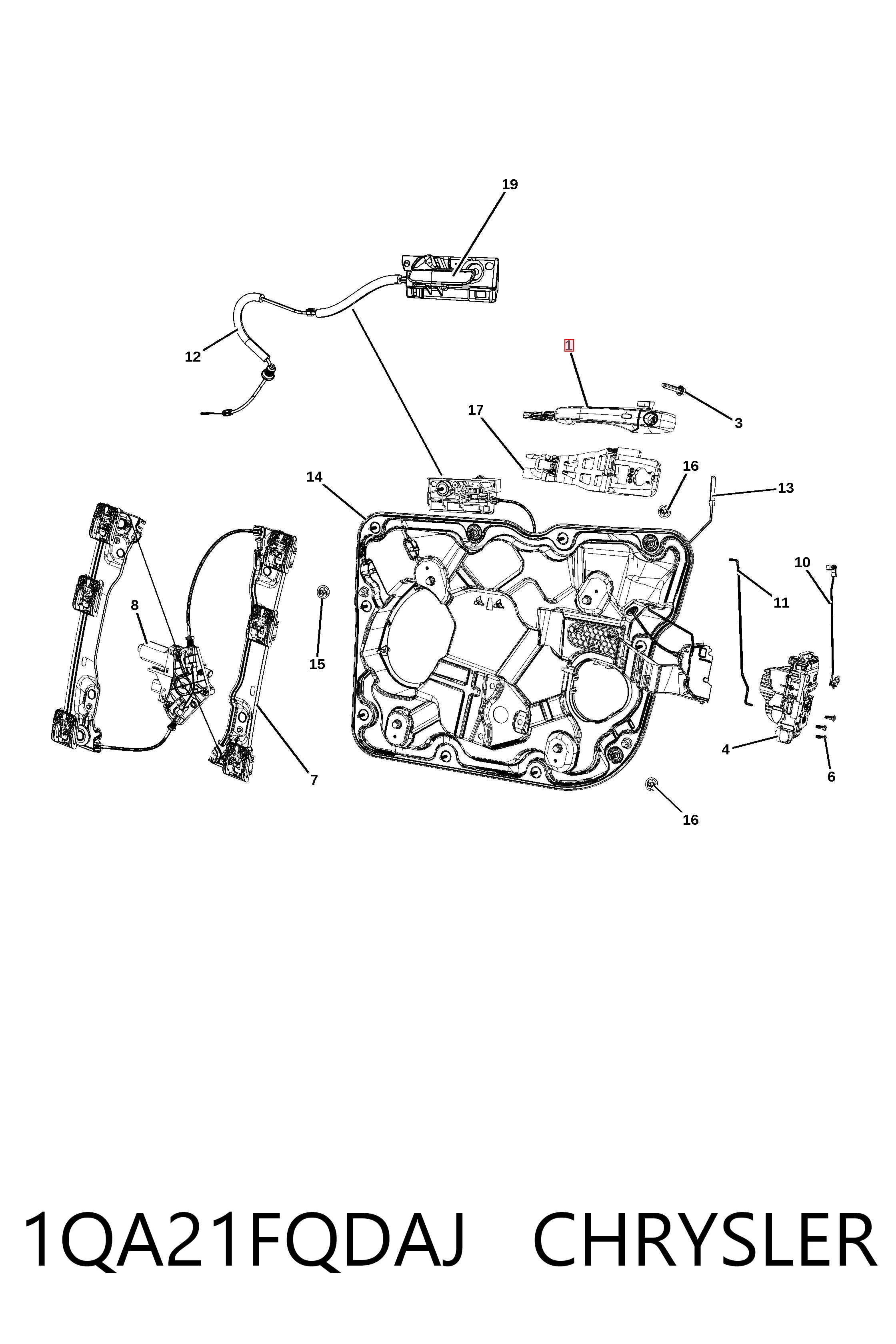 Ручка двери передней наружная левая Fiat/Alfa/Lancia K1QA21LAUAH цена, от 12.67 USD