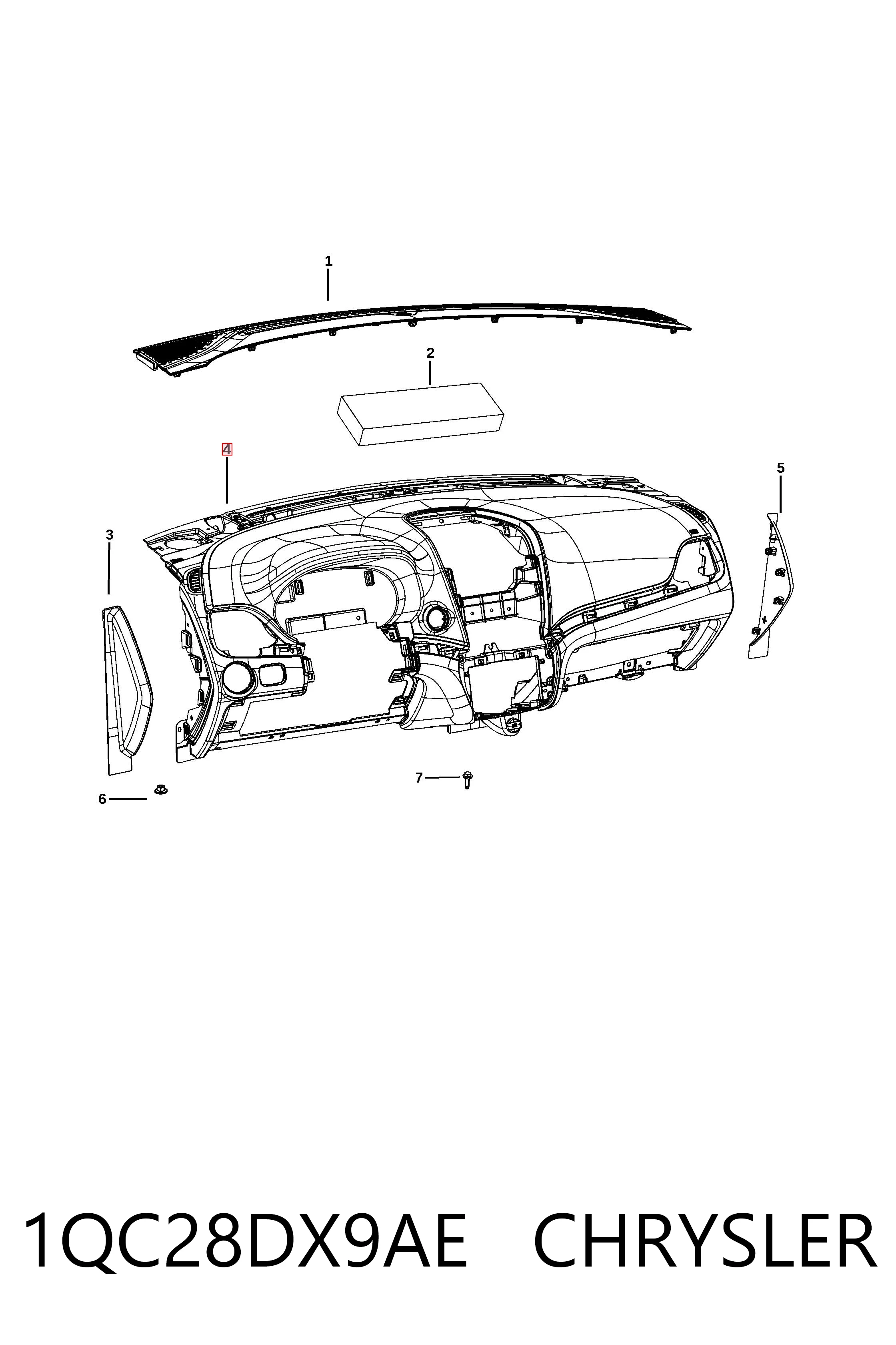 1QC28DX9AE Chrysler Передняя панель