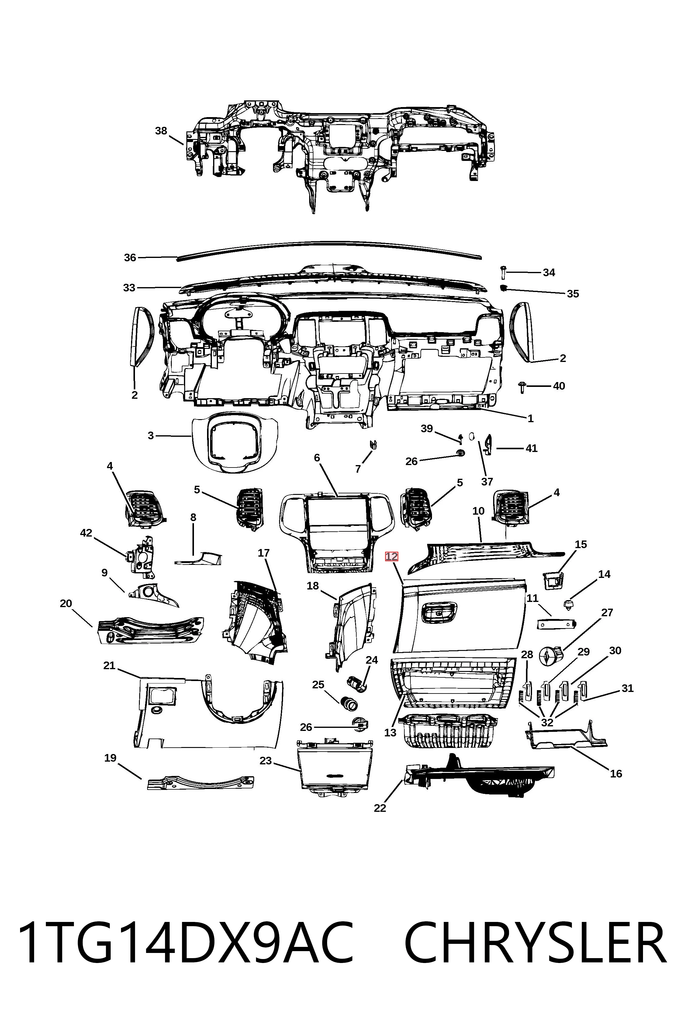 1TG14DX9AC Chrysler Бардачек