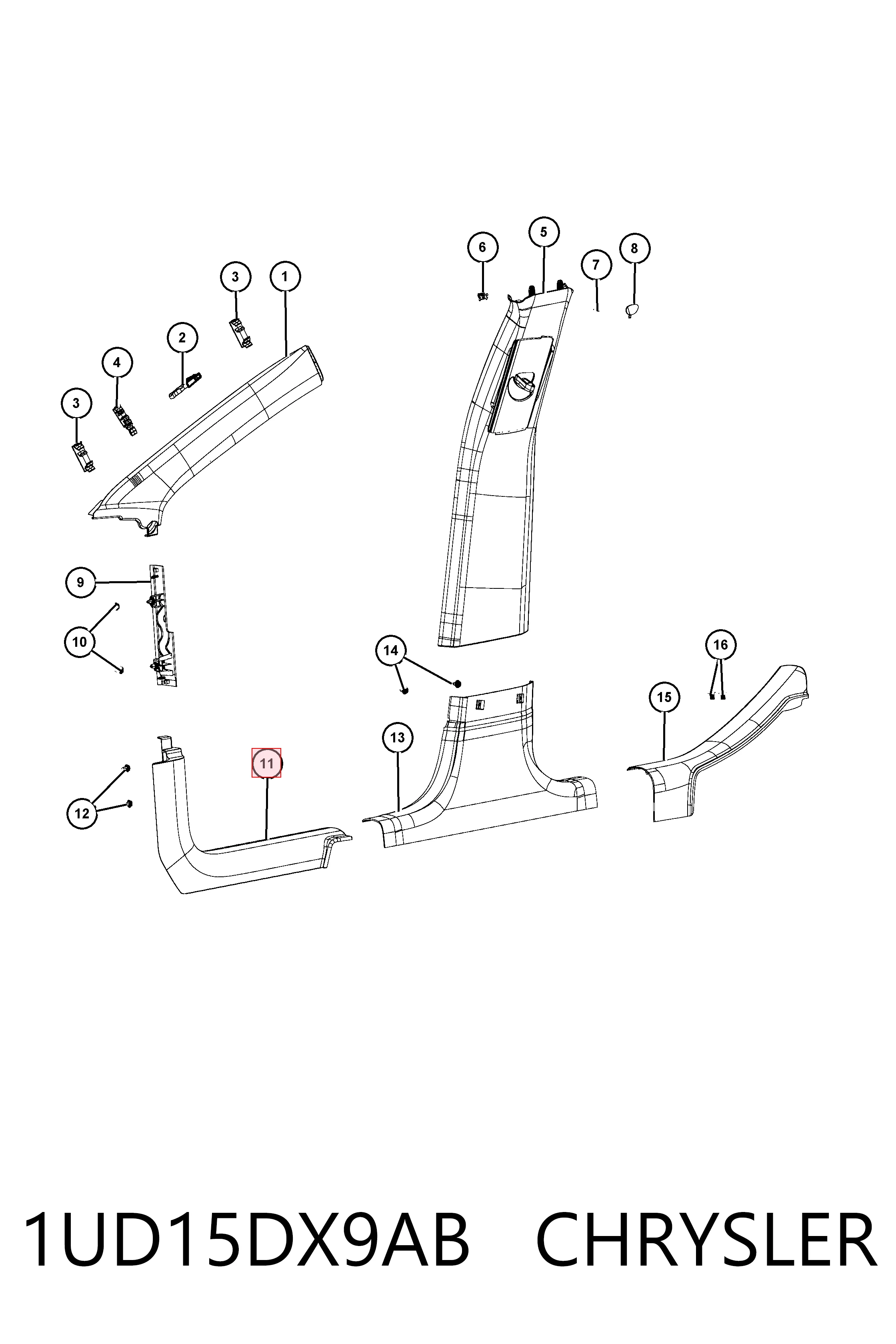 K1UD15DX9AC Fiat/Alfa/Lancia Накладка дверного порога внутренняя, передняя левая