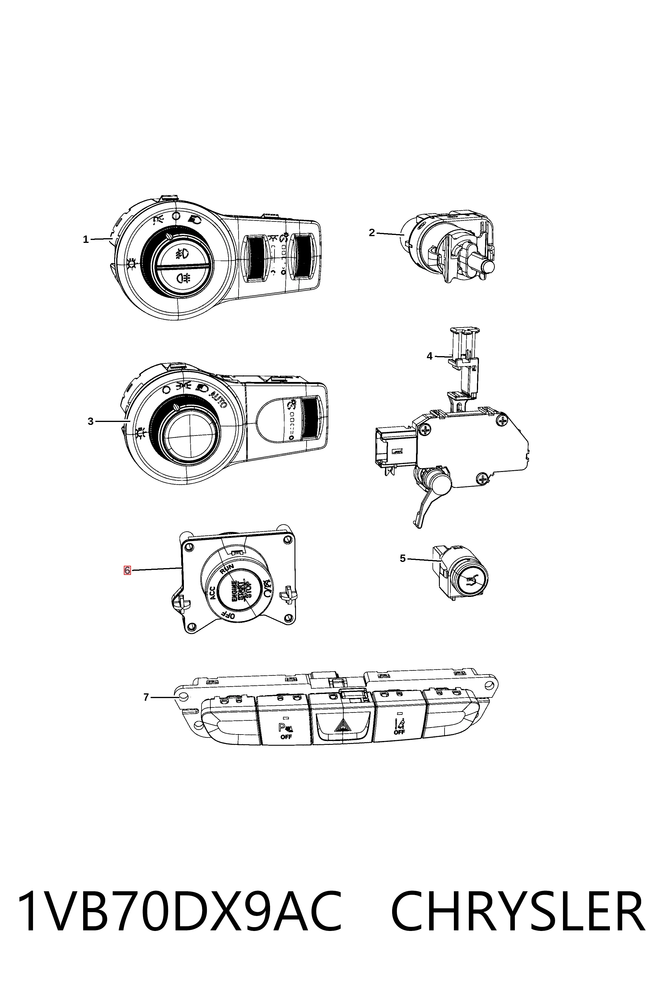 K1VB70DX9AC Fiat/Alfa/Lancia Кнопка стоп-старт