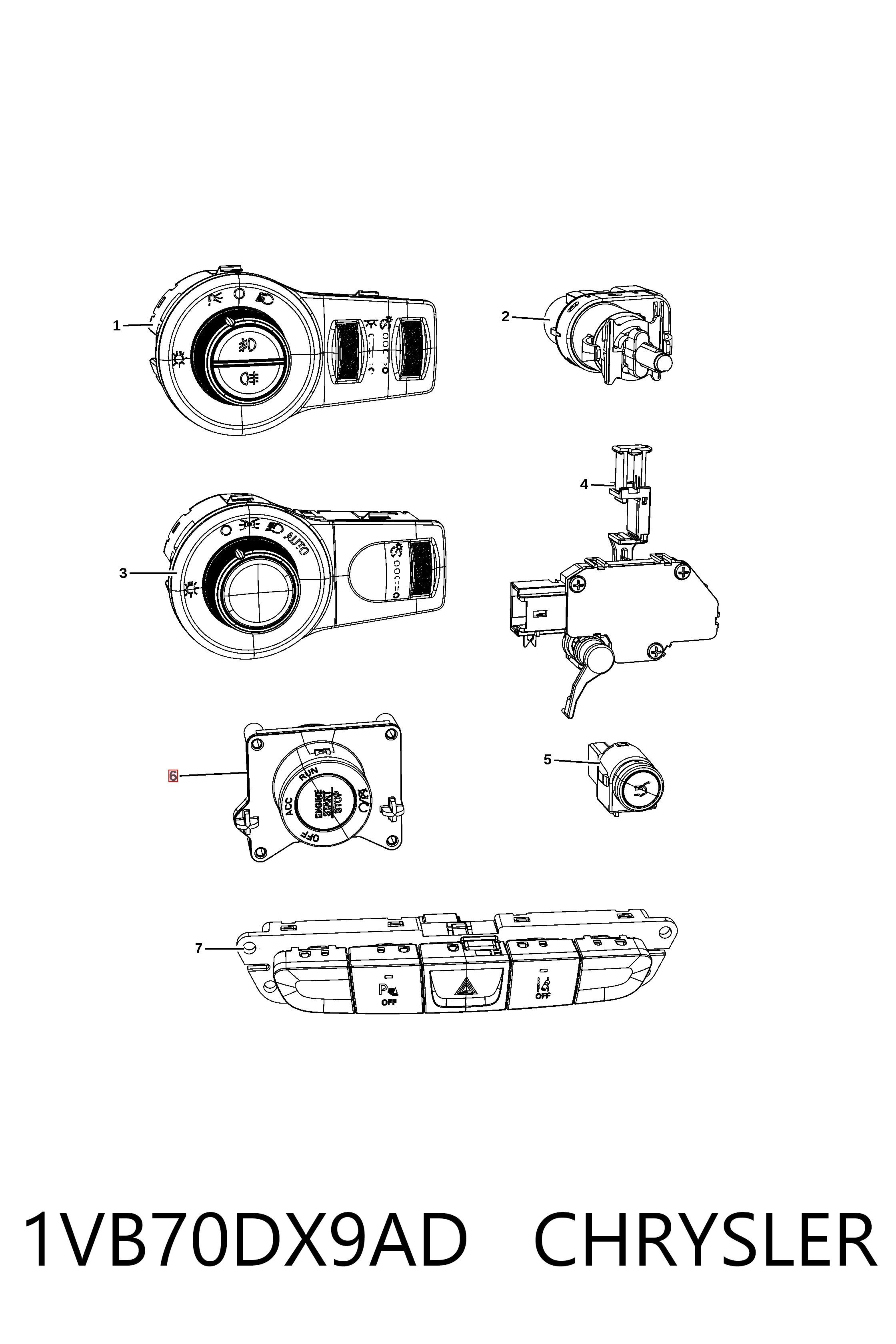 1VB70DX9AD Chrysler Кнопка стоп-старт
