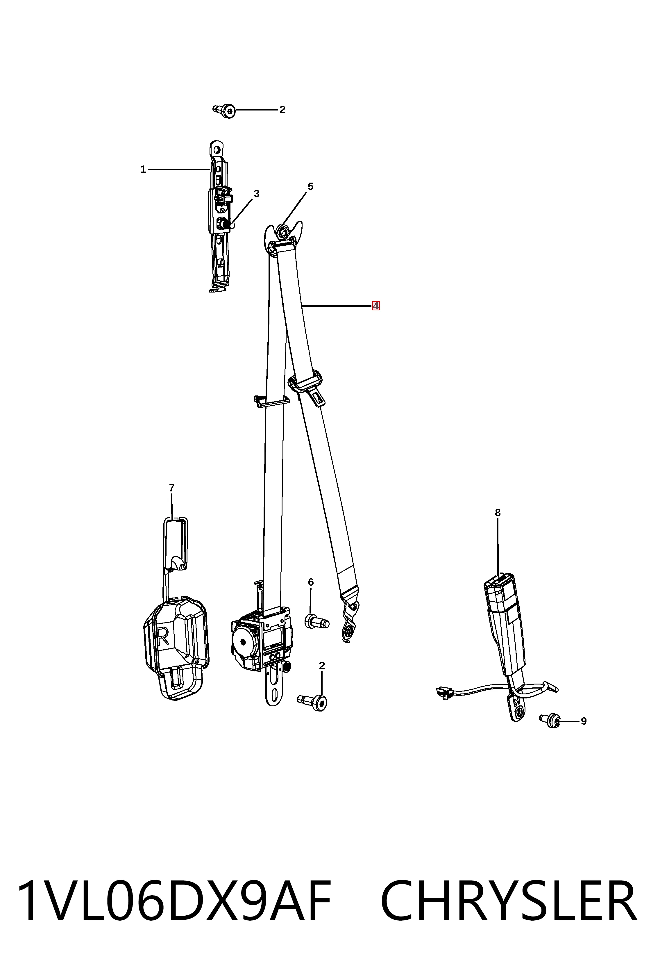 K1VL06DX9AE Fiat/Alfa/Lancia Ремень безопасности передний правый