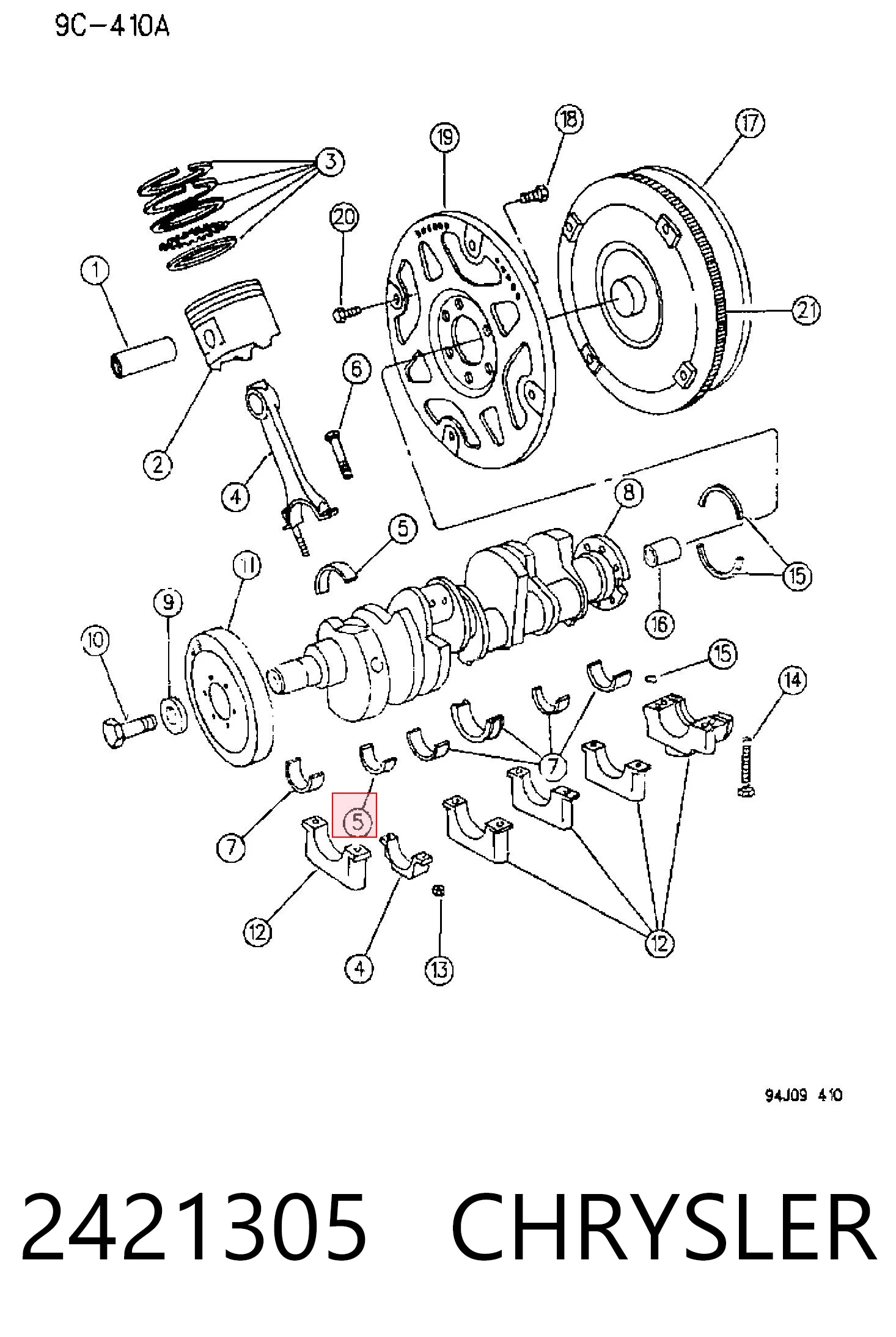 2421305 Chrysler Комплект подшипников скольжения