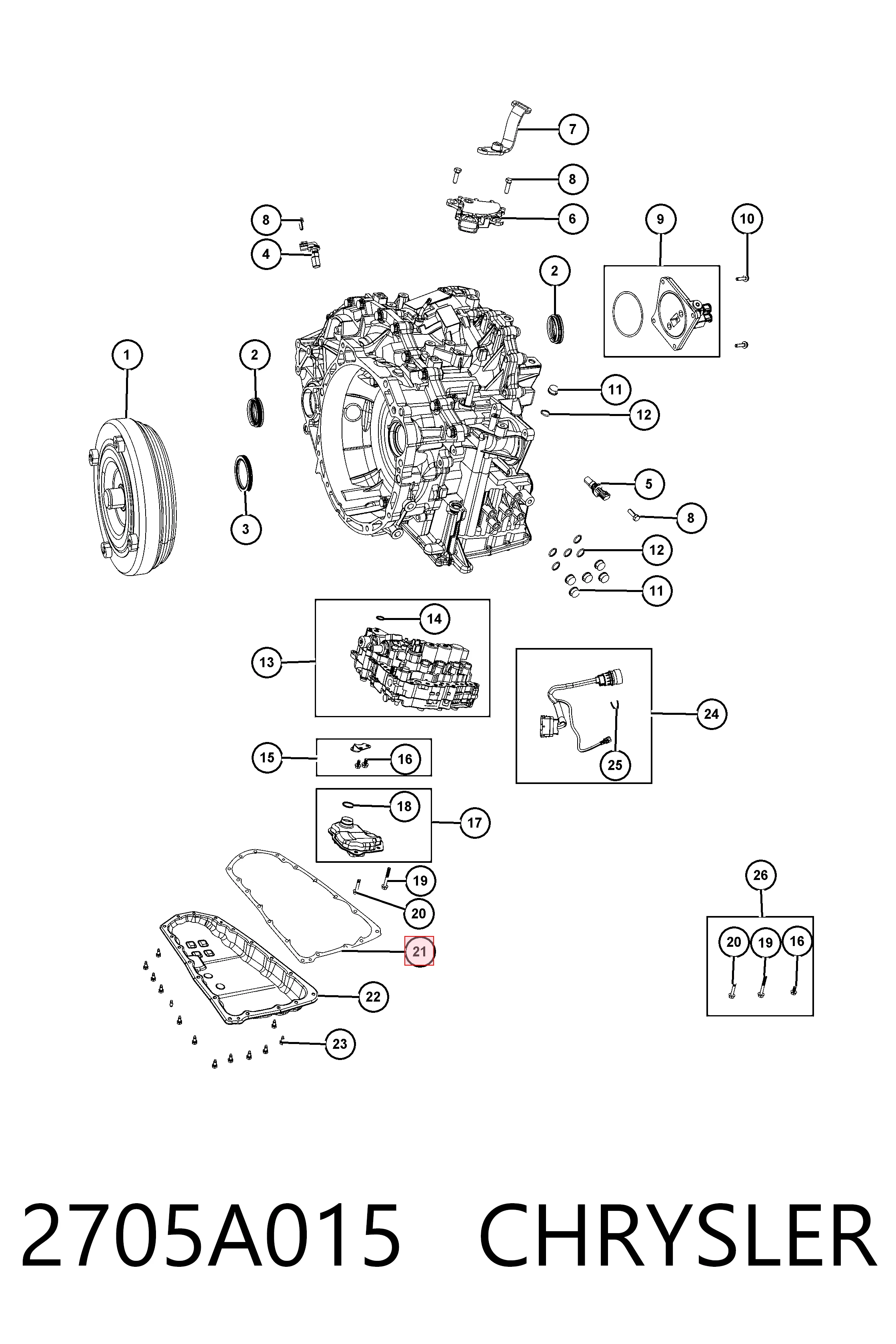 Прокладка поддона АКПП/МКПП K05189838AA Fiat/Alfa/Lancia