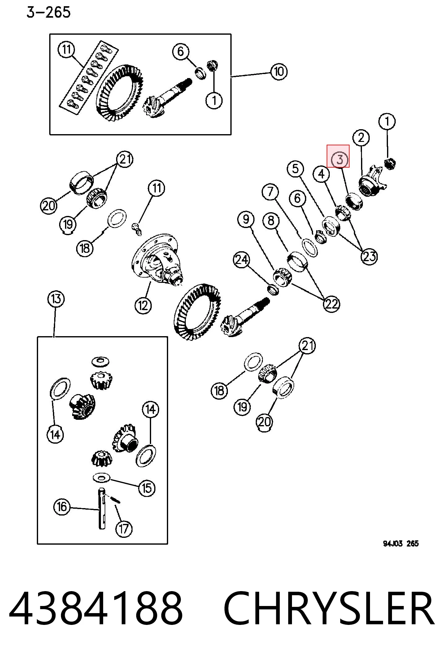 4384188 Chrysler Сальник заднего хвостовика редуктора 