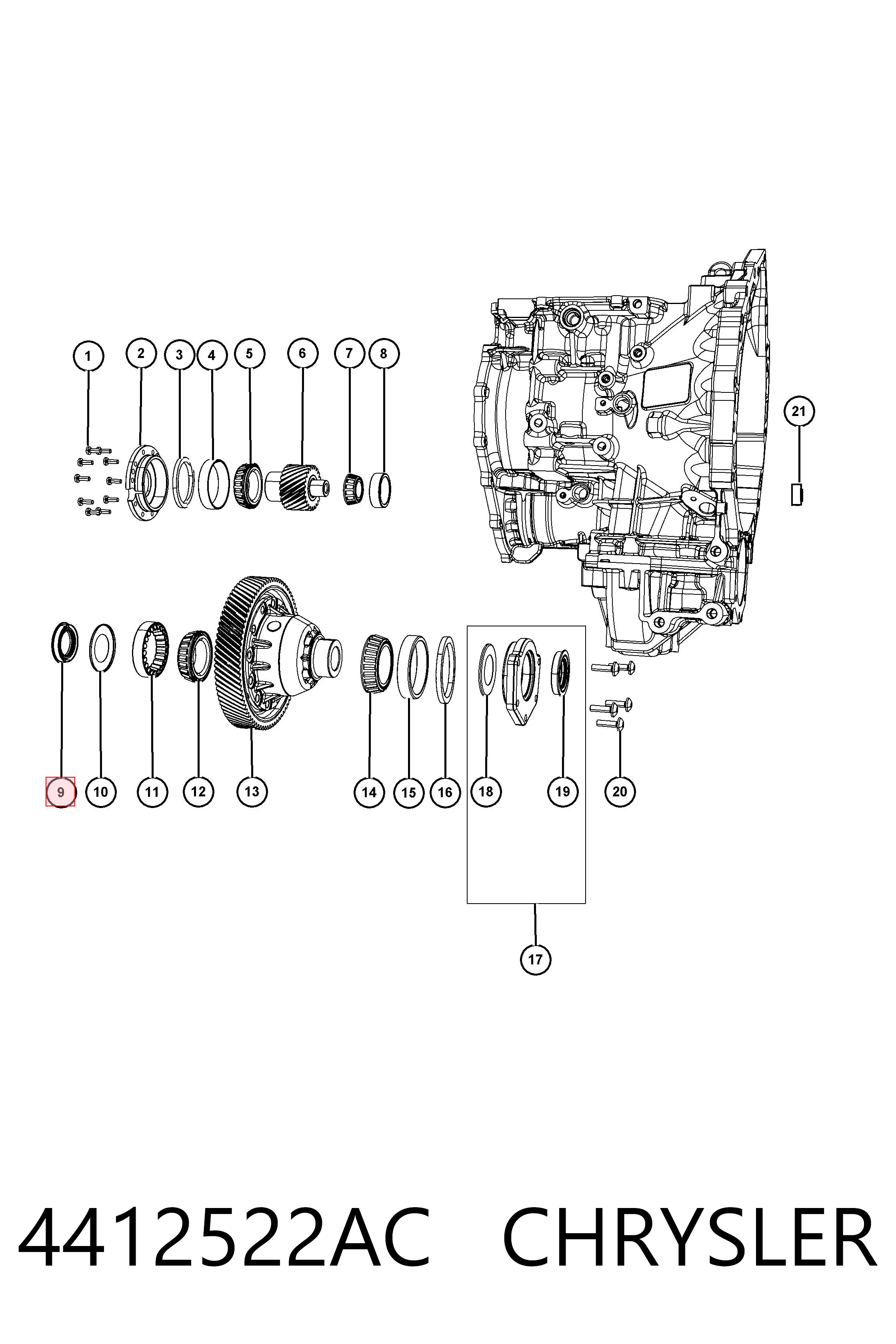 4412522AC Chrysler Сальник переднего моста