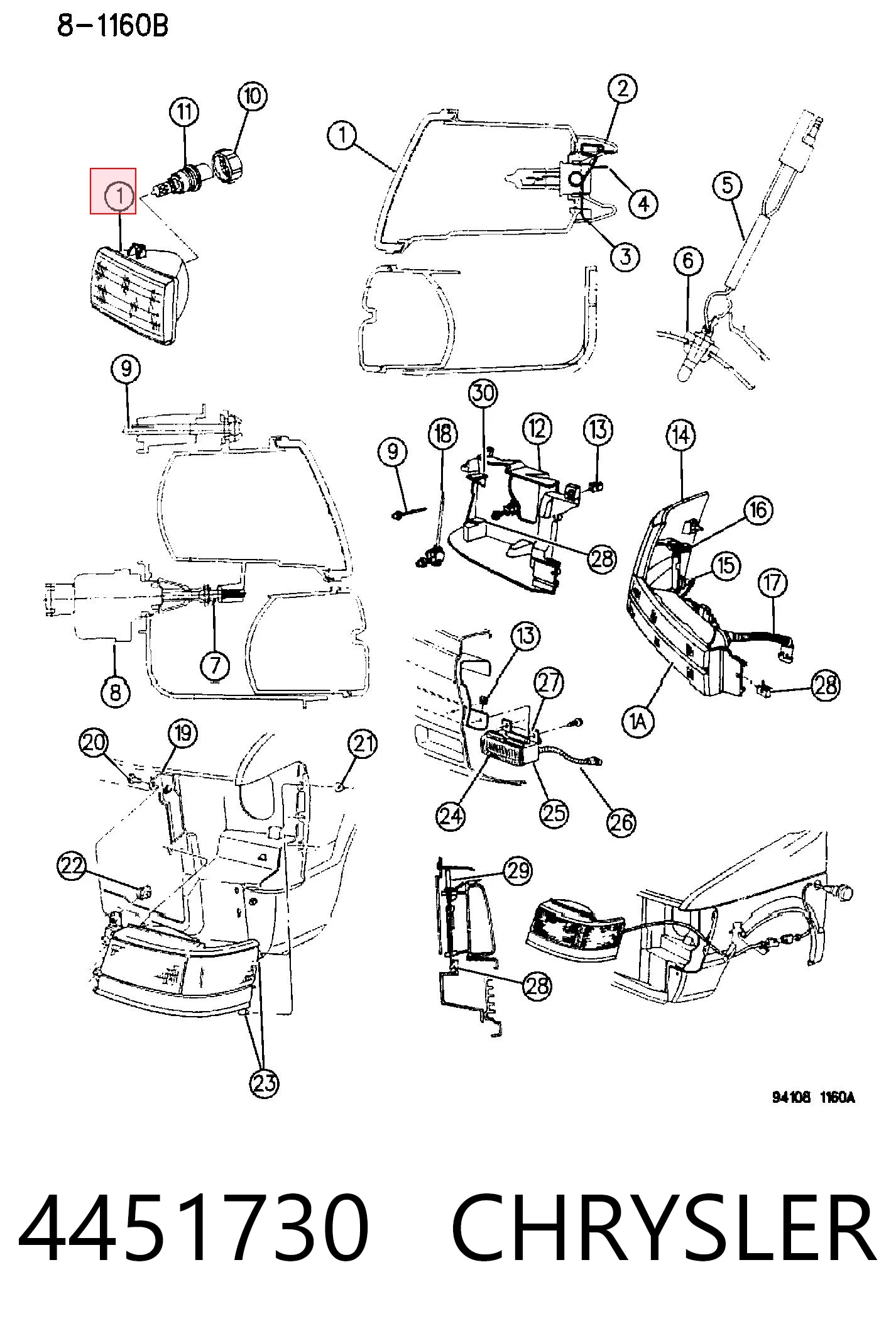 Фара передняя правая на Chrysler Voyager I ES 
