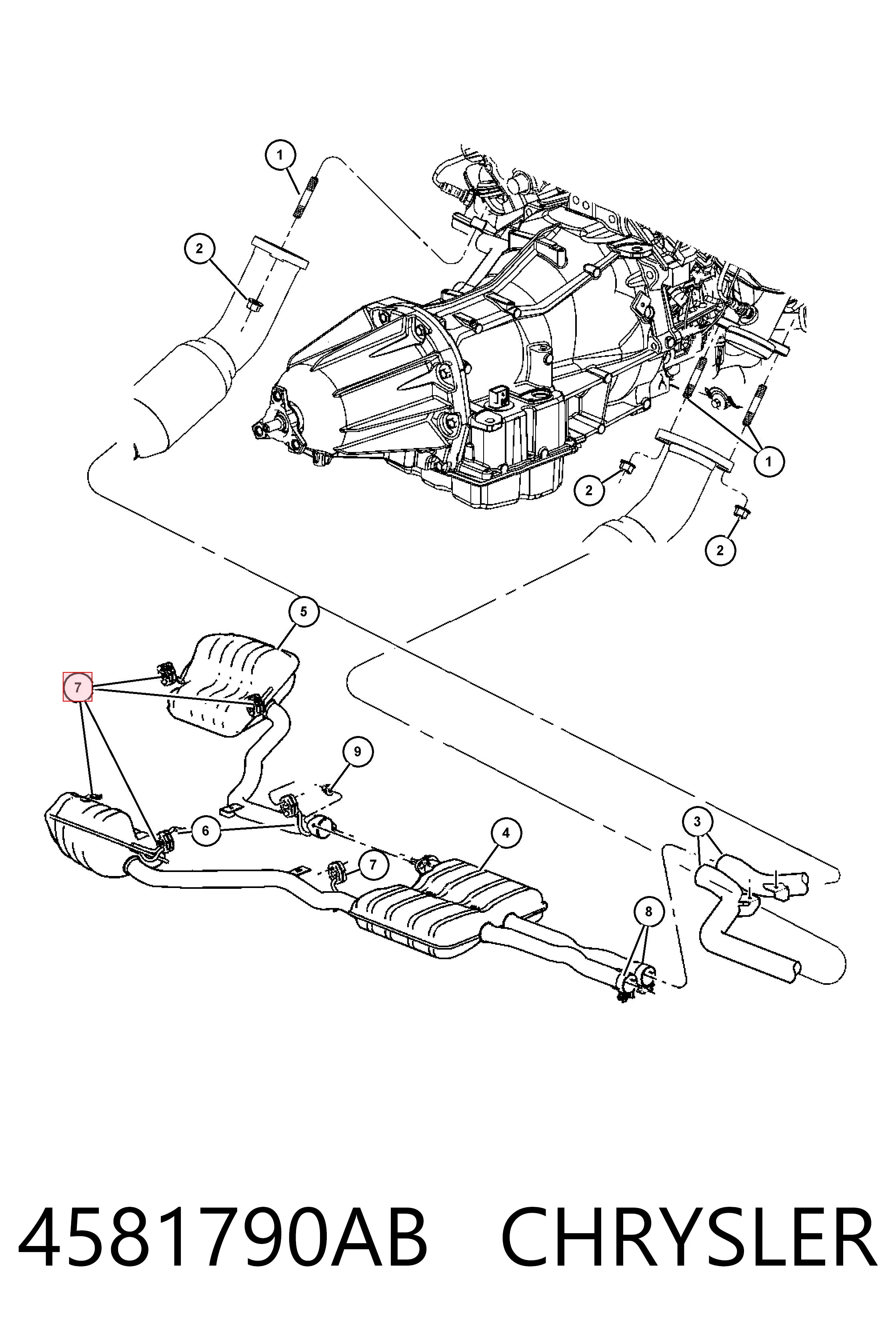 4581790AB Chrysler Крепление глушителя