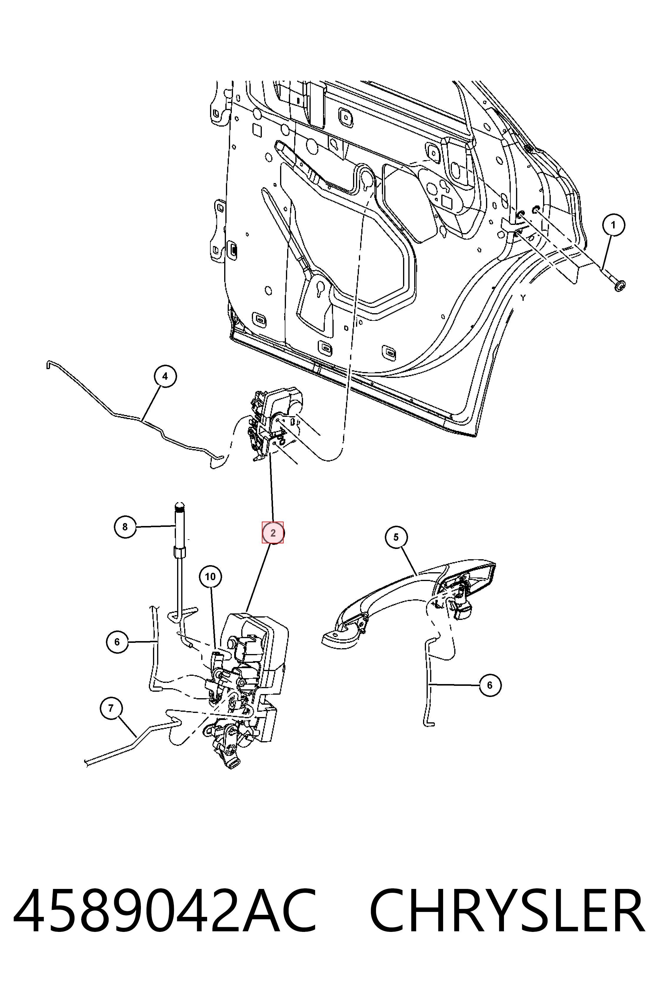 4589042AC Chrysler Замок двери задней левой