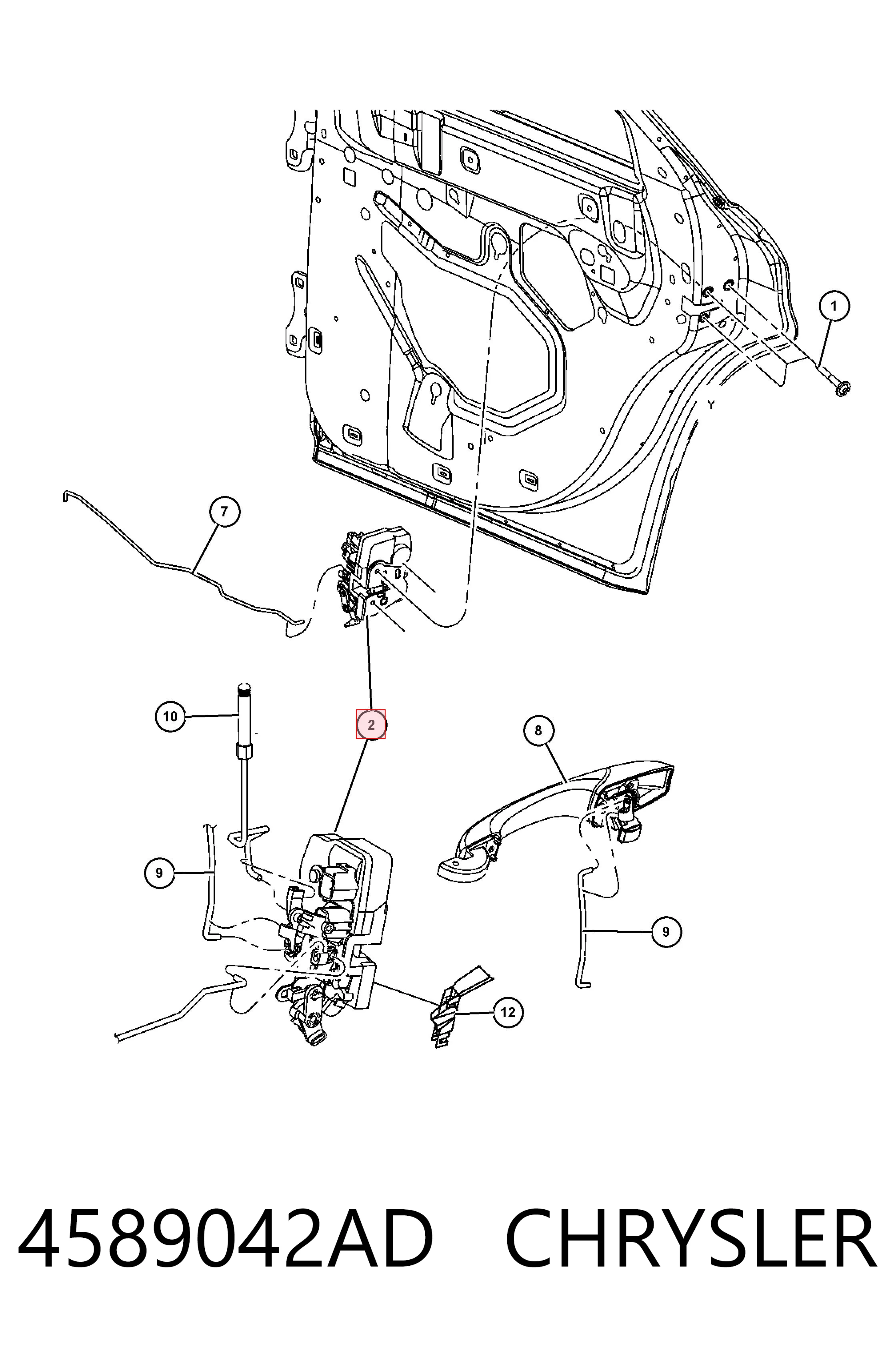 4589042AD Chrysler Замок двери задней левой